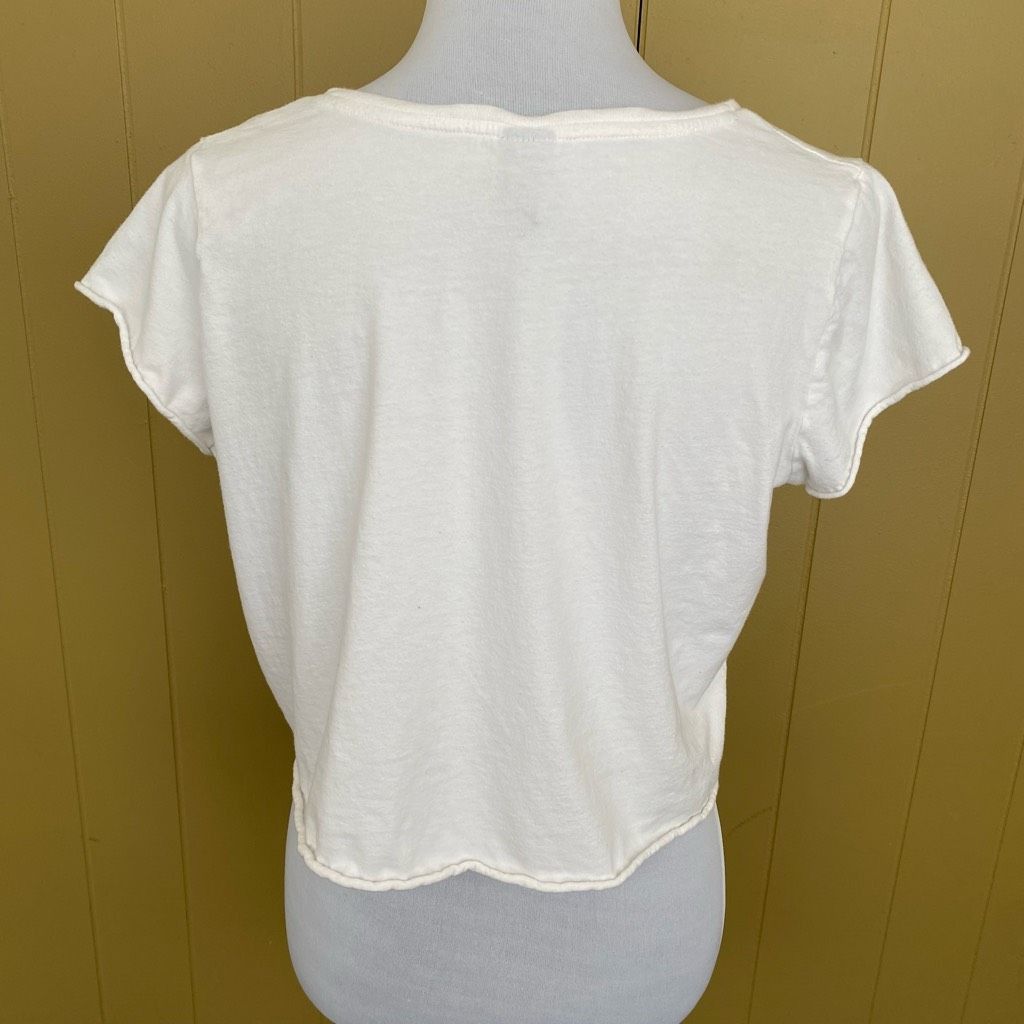 Other Wild Fable women S scoopneck short sleeve crop shirt white Size S / US 4 / IT 40 - 6 Thumbnail