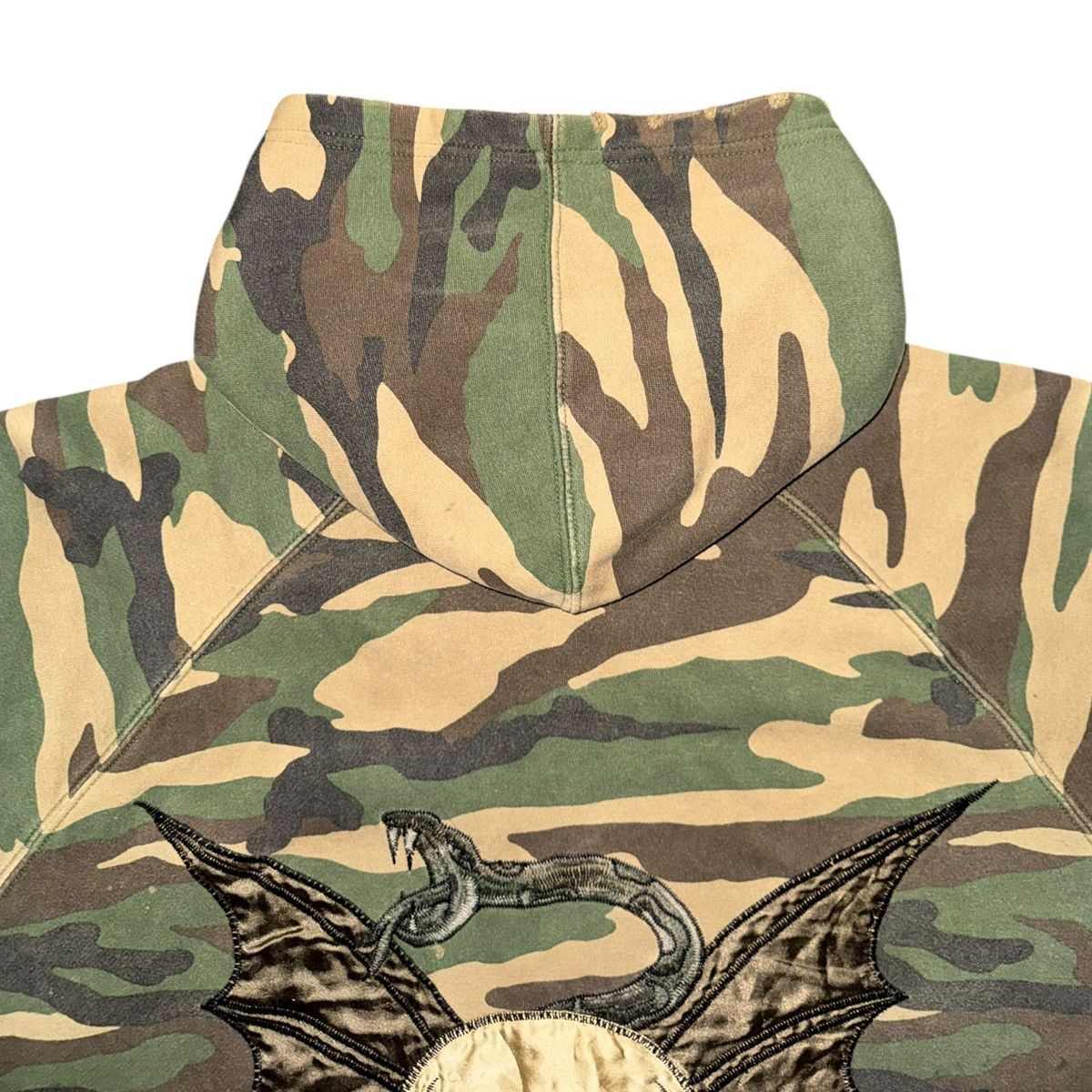Dragonfly 1990s Archive Gothic/Emo Waffle Lined Camo Zip Up Hoodie Size US XL / EU 56 / 4 - 11 Thumbnail