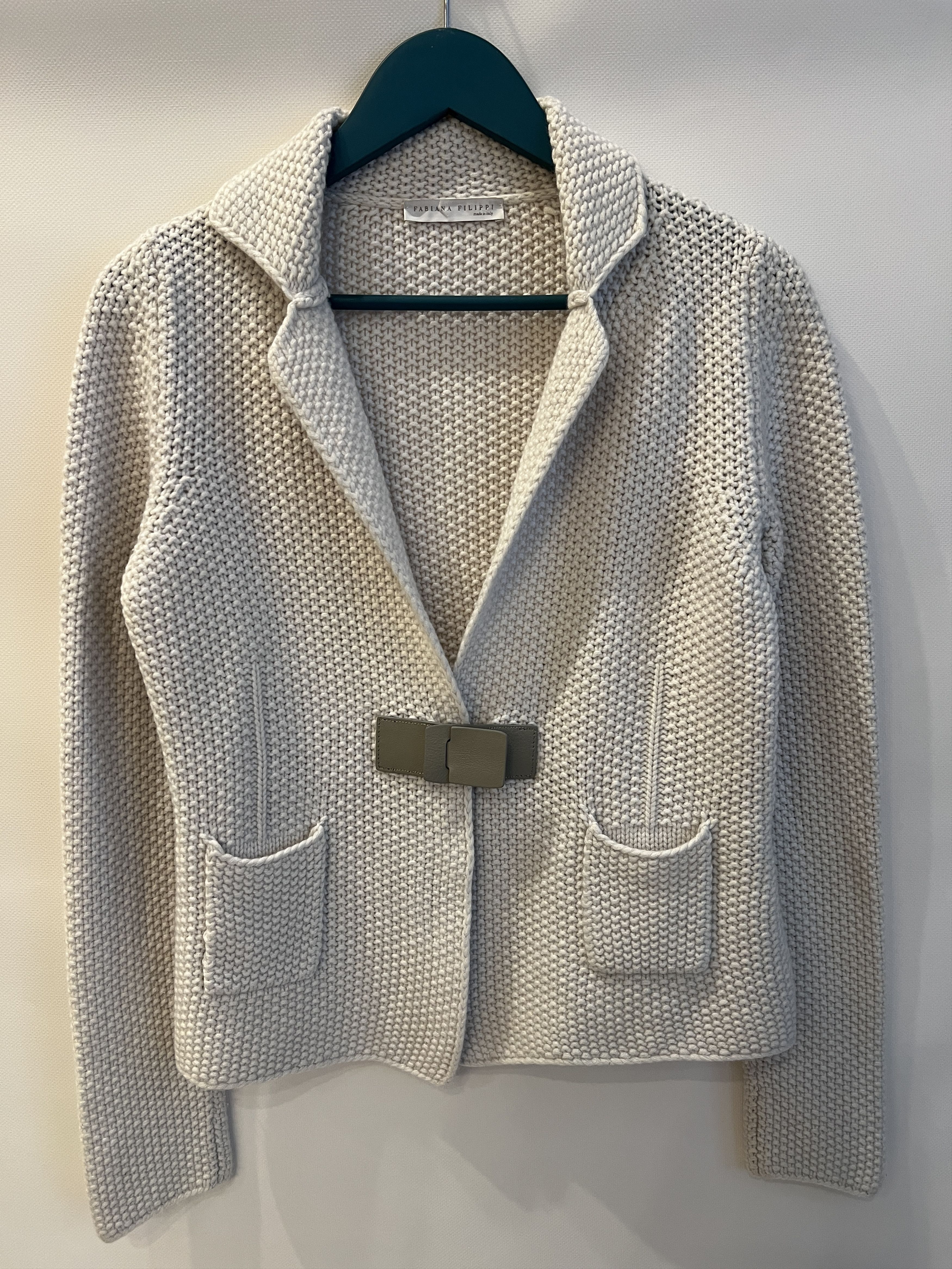 Fabiana Filippi Fabiana Filippi Women's Gray Wool Jacket Blazer Size L / US 10 / IT 46 - 1 Thumbnail