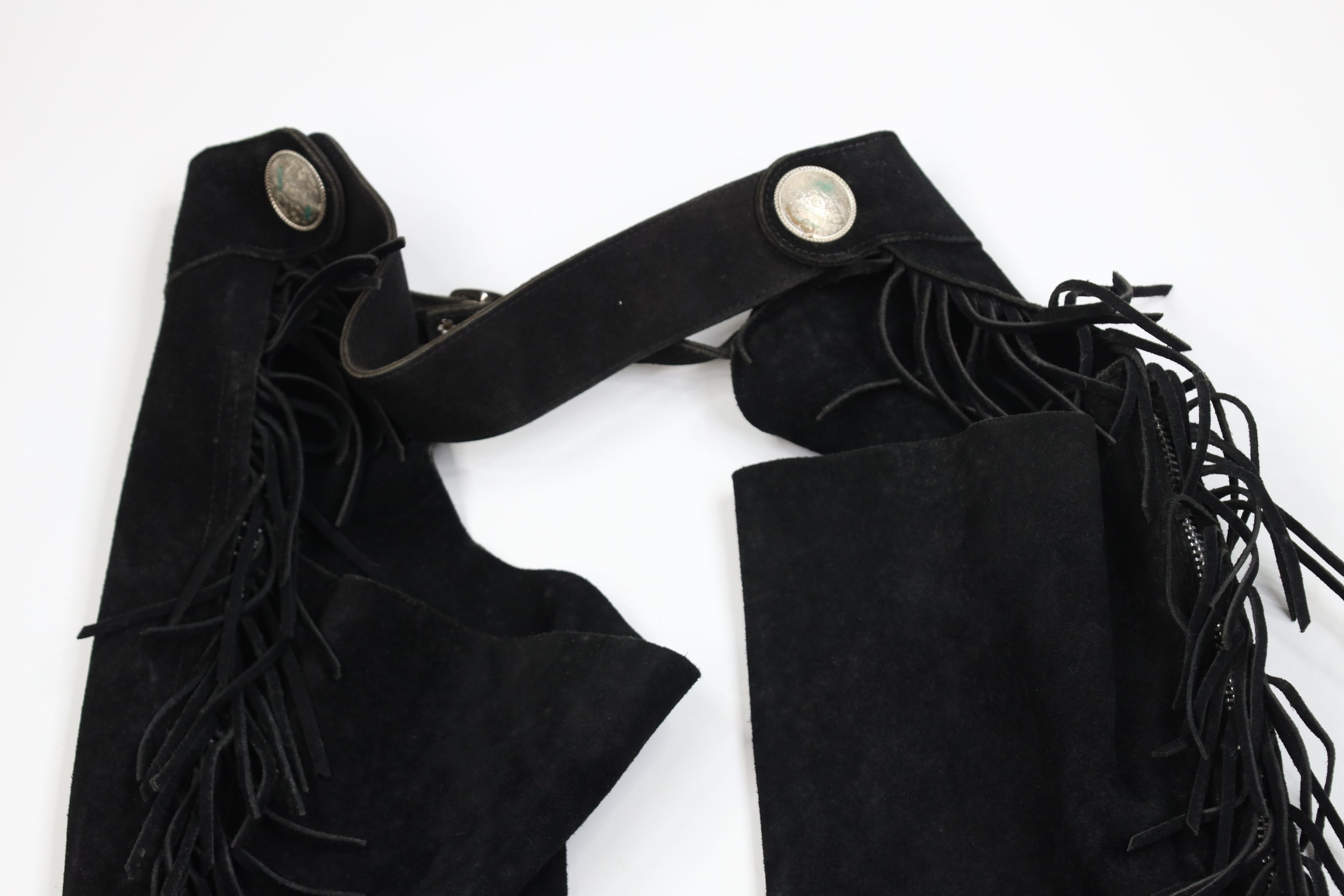 Vintage Vintage 70s Streetwear Suede Leather Riding Chaps Pants USA Size US 34 / EU 50 - 13 Thumbnail