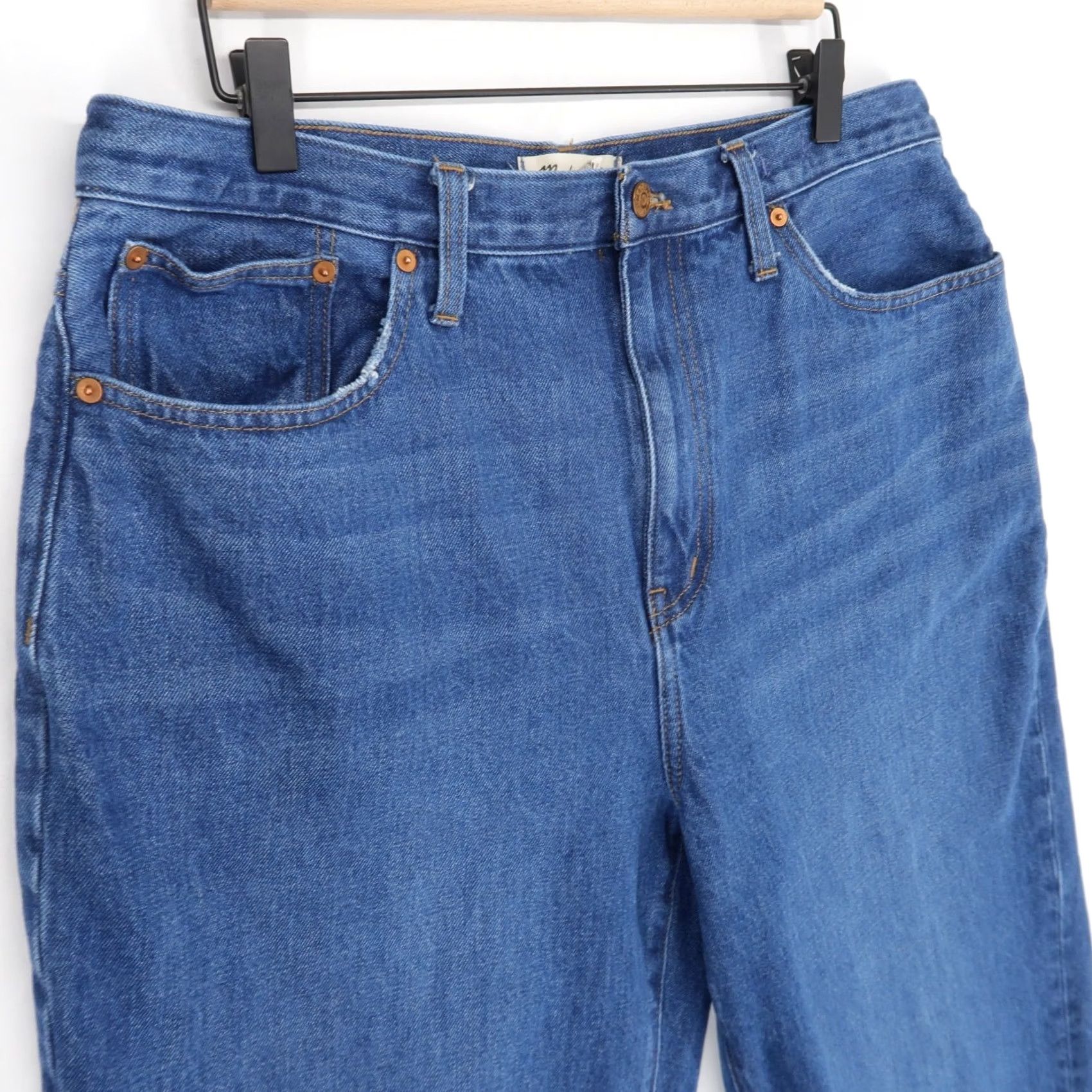 Madewell Madewell Baggy Straight Jeans Womens 32 Blue High Rise Cotton Hemp Denim Modern Size 24" / US 00 / IT 34 - 2 Thumbnail