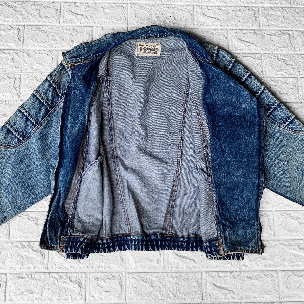 Hunter Vintage Asymmetric Hunter Mountain Acid Wash Denim Jacket Size US S / EU 44-46 / 1 - 5 Thumbnail
