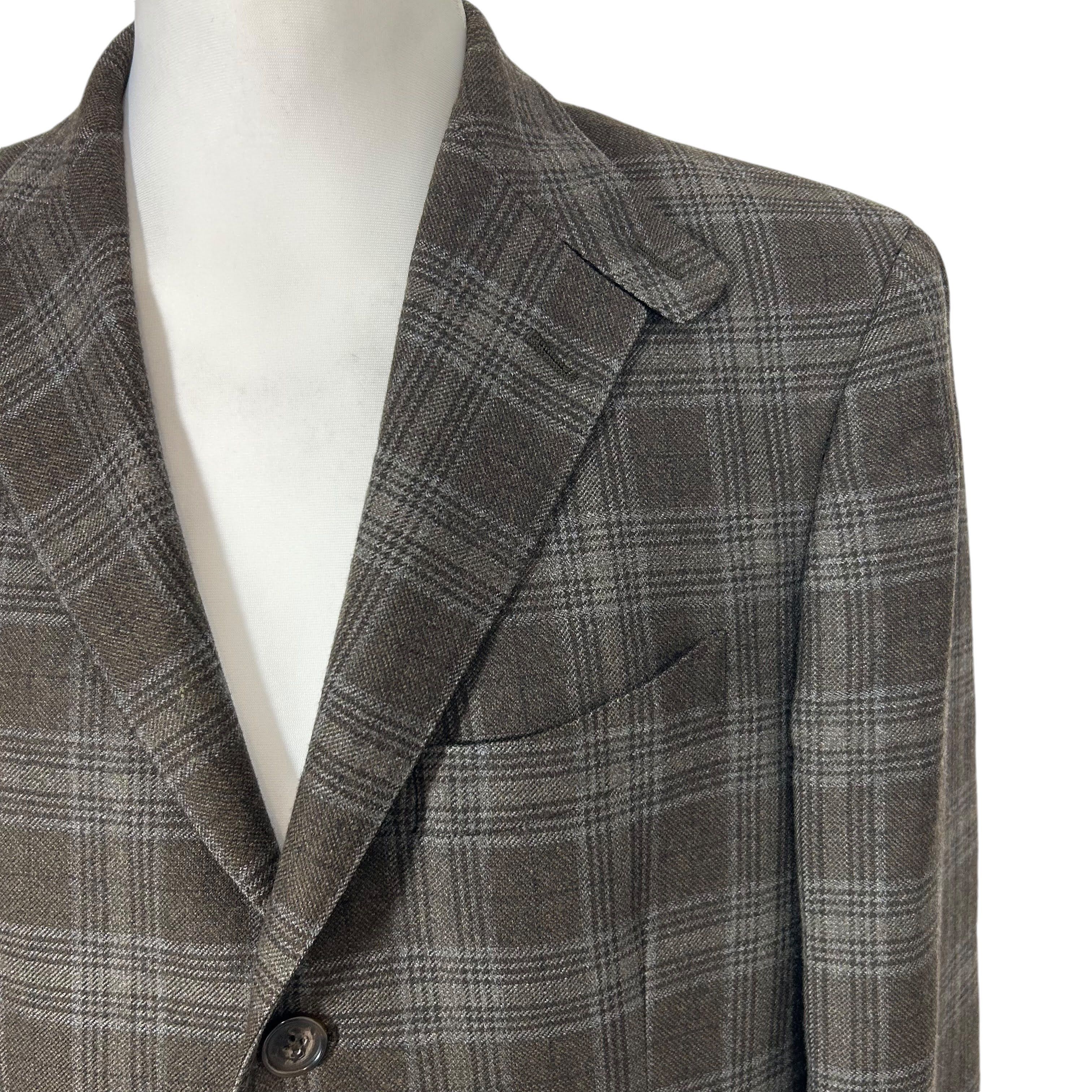 Etro Etro Milano Gray Brown Check Wool Silk Lined Blazer 50L Size 50L - 4 Thumbnail