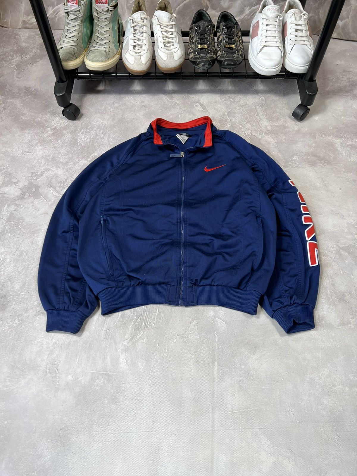Nike × Vintage Vintage 90s Nike Zip Jacket Size US S / EU 44-46 / 1 - 2 Thumbnail