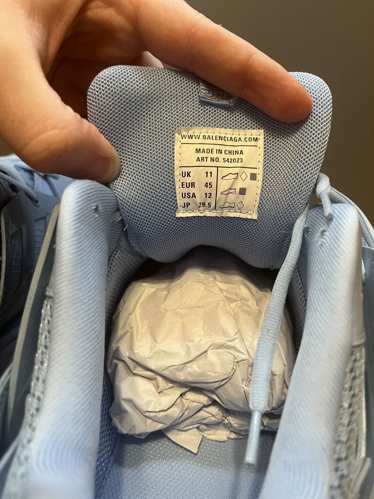 Balenciaga Balenciaga Track Sneaker (Metallic Light Blue) Size US 12 / EU 45 - 7 Thumbnail