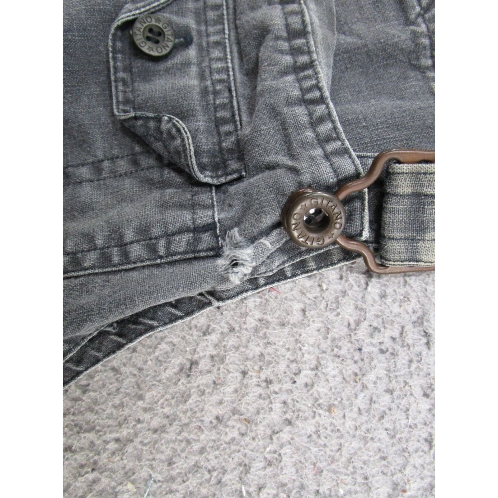 Vintage VINTAGE Gitano Overalls Sleeveless Womens Size M Gray Canvas 90s Hippie Pockets Accessories Dressy Casual Girls Mens Womens Size 32" / US 10 / IT 46 - 3 Thumbnail