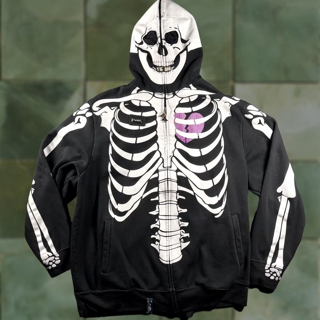 JNCO × LRG × Southpole Crazy Y2K LRG grail skeleton full zip up