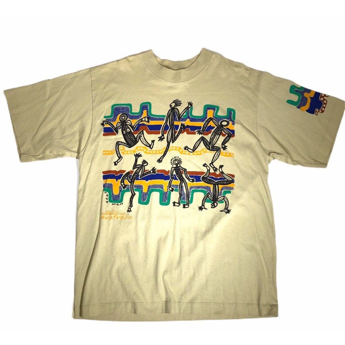 Other Vtg Balarinji Australia Art CAVEMEN Tribal Native T Shirt Size US XL / EU 56 / 4 - 1 Thumbnail