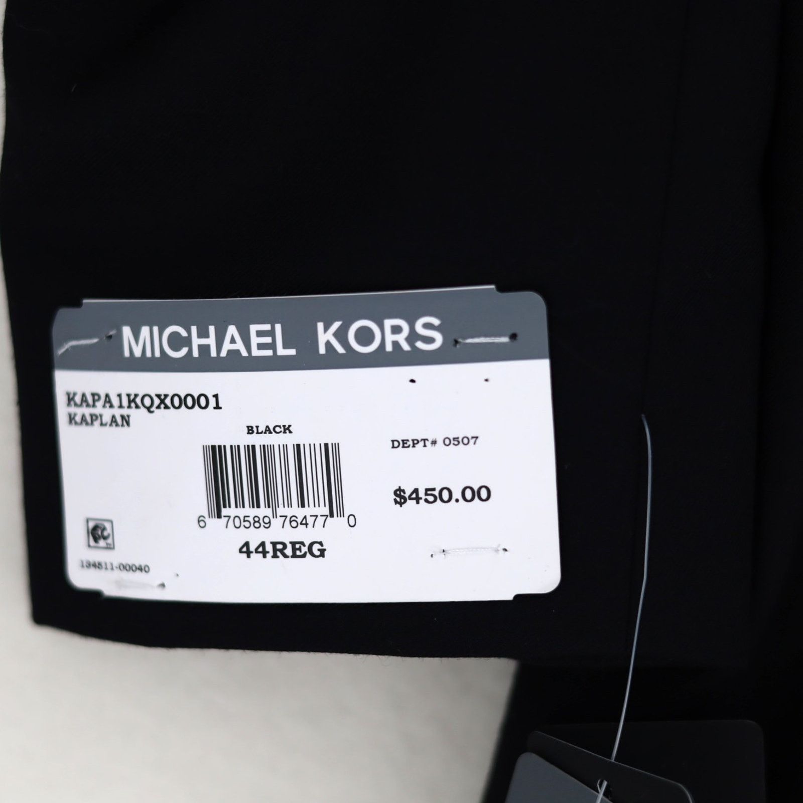 Michael Kors Michael Kors Men's Black Wool Classic-Fit Suit Blazer 44R Size 44R - 8 Thumbnail