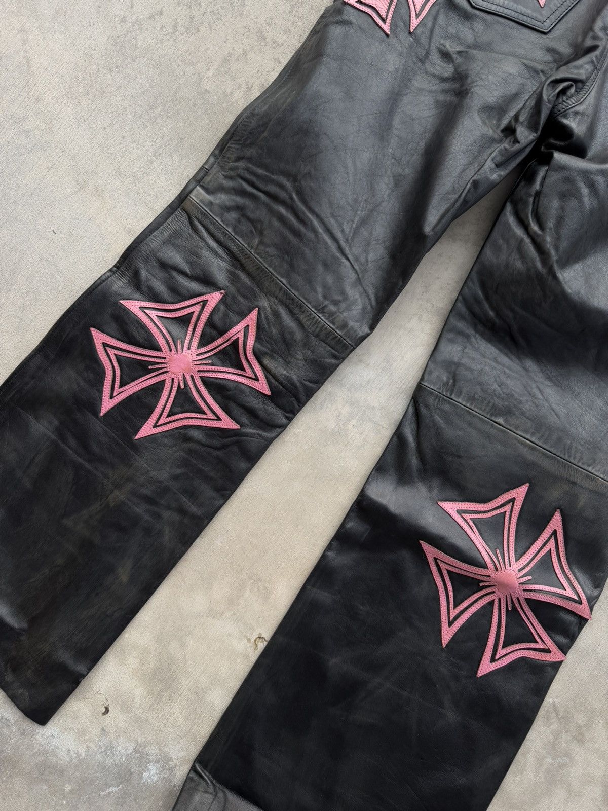 Vale Vale Forever Leather Croxxx Denim – Black / Pink 30 NWT Rare Size US 30 / EU 46 - 6 Thumbnail