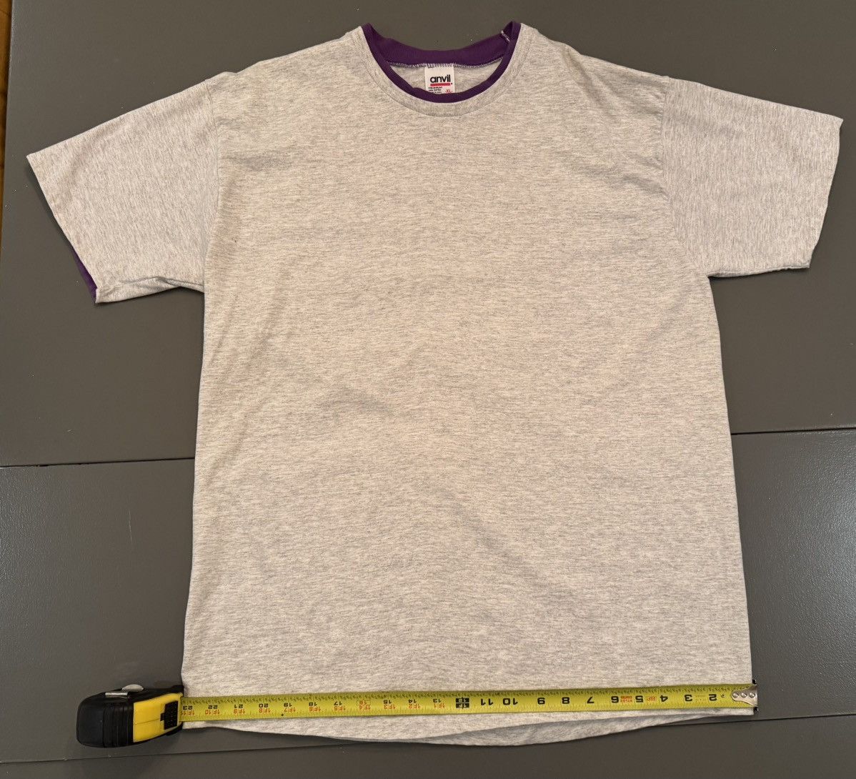 Anvil × Vintage Anvil Purple Lined T-Shirt Size US XL / EU 56 / 4 - 5 Thumbnail
