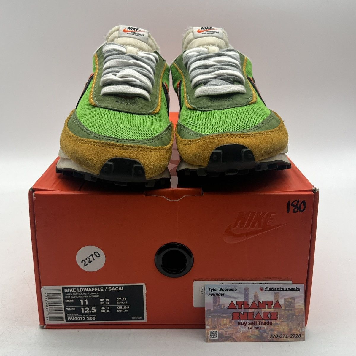 Nike Sacai x LDWaffle green gusto Size US 11 / EU 44 - 2 Thumbnail
