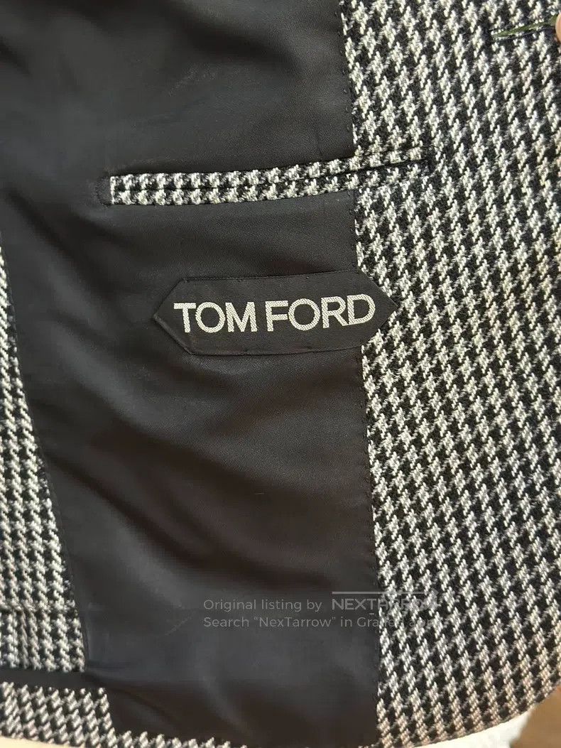 Tom Ford Tom Ford Black and Grey Houndstooth Mixed Fabric Single-Br Size 52L - 7 Thumbnail