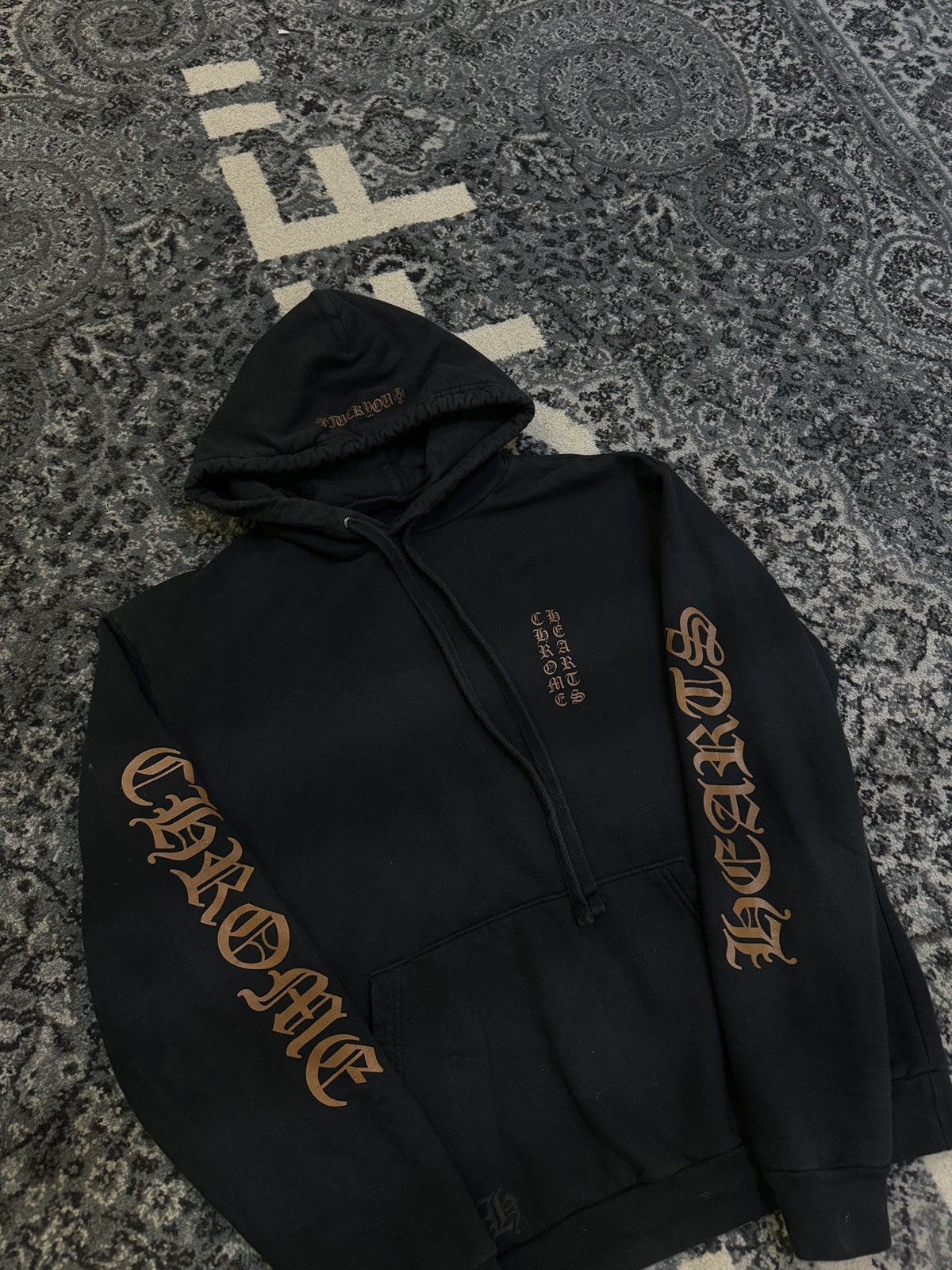Chrome Hearts Chrome Hearts Vertical Logo FU Hood Hoodie Black/Brown Size US M / EU 48-50 / 2 - 2 Thumbnail