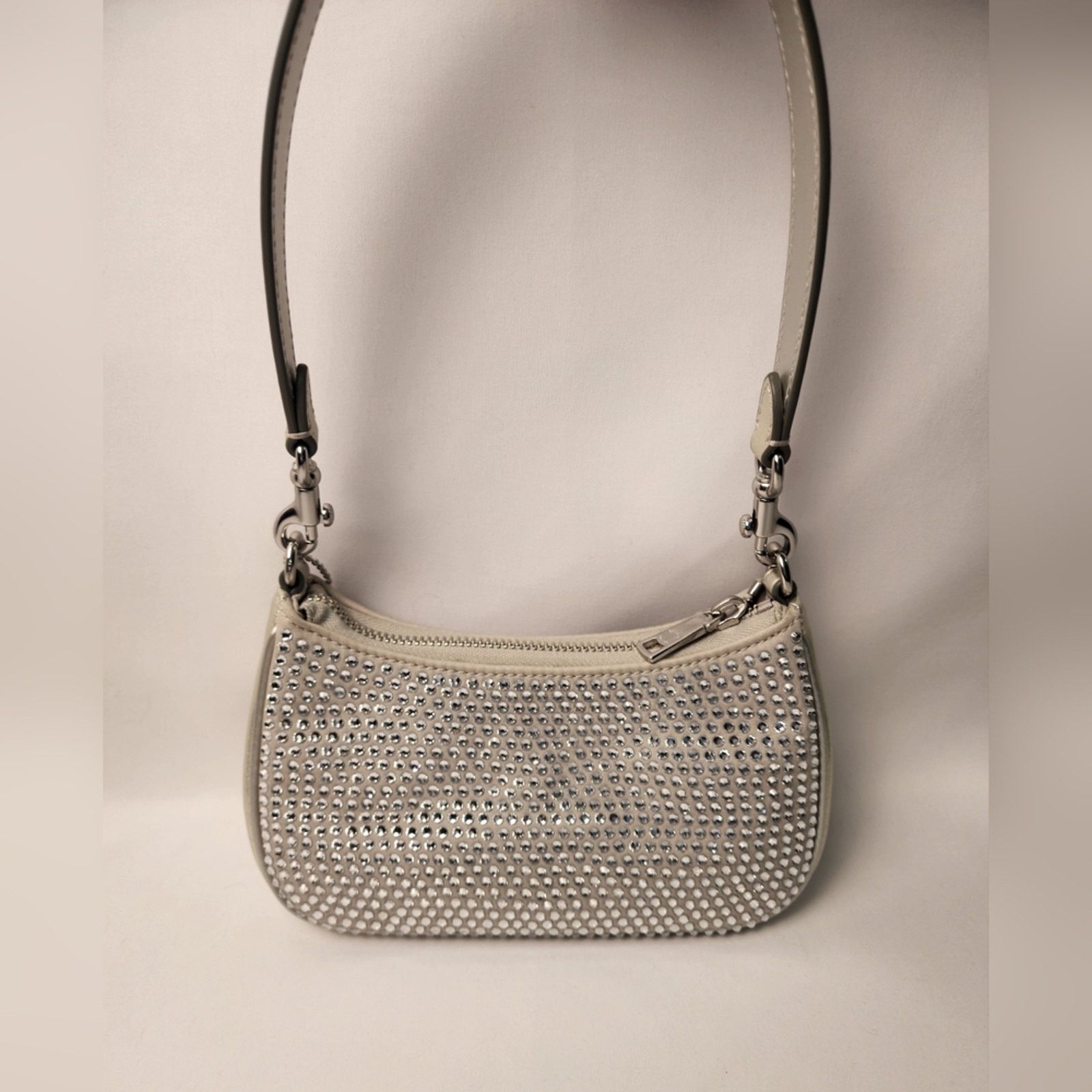 Coach Coach Teri Mini Crossbody Bag Silver Leather Crystal Shoulde Size ONE SIZE - 9 Thumbnail