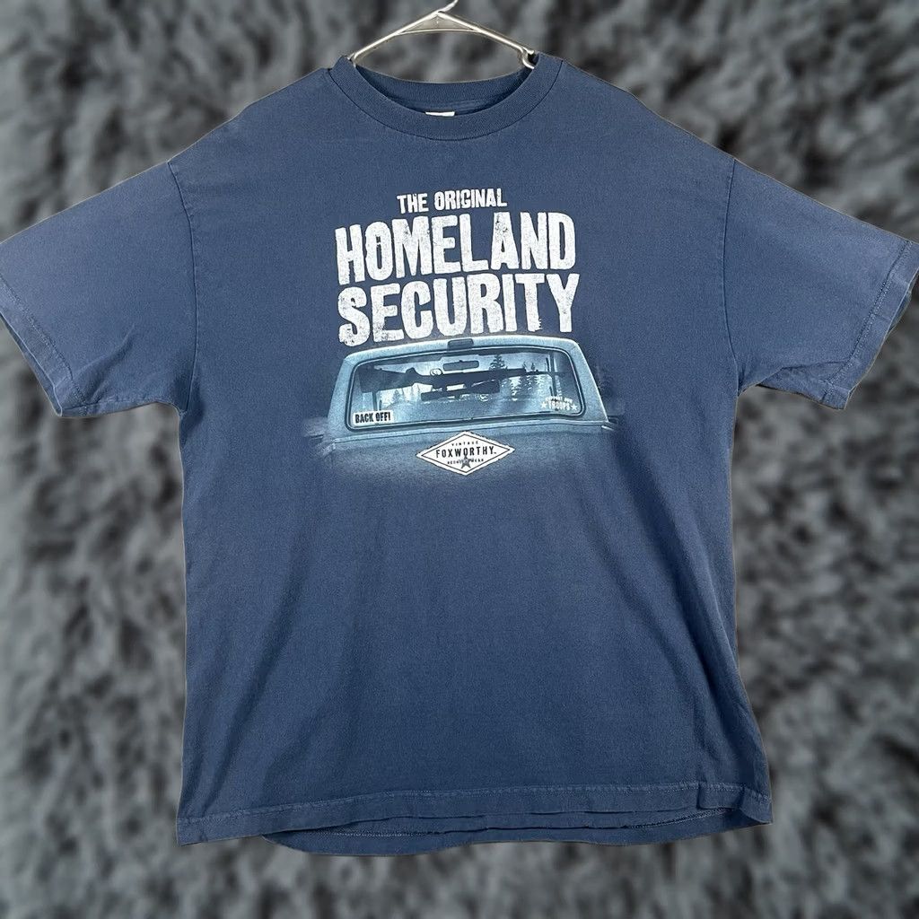 Vintage VINTAGE Jeff Foxworthy Redneck Wear T-Shirt XL Blue Homeland Security Guns Shirt Unisex Adults Handmade? Size US XL / EU 56 / 4 - 1 Thumbnail