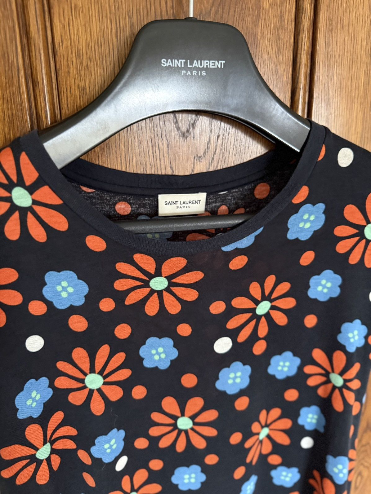 Saint Laurent Paris SS15 Saint Laurent floral T shirt Psych Rock S Hedi grail Size US S / EU 44-46 / 1 - 7 Thumbnail