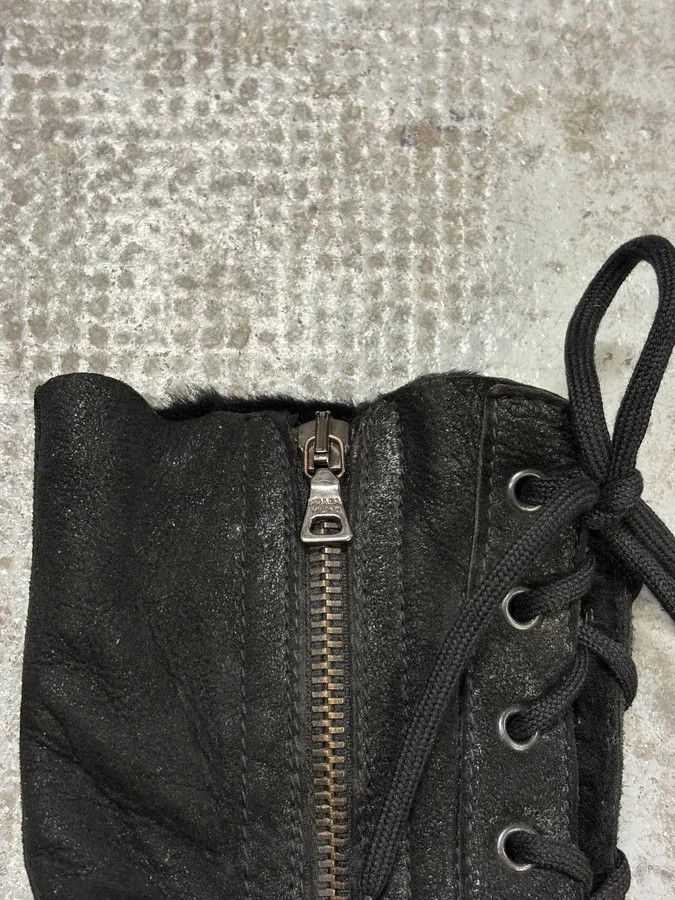 Designer × Prada × Vintage 2000s Prada Black High Laced Boxing Suede Shoes Size US 8 / IT 38 - 3 Thumbnail
