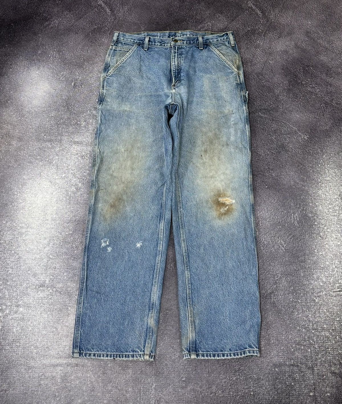 Carhartt Vintage Carhartt USA Faded Blue Denim Hype Work Baggy Jeans Size US 36 / EU 52 - 2 Thumbnail