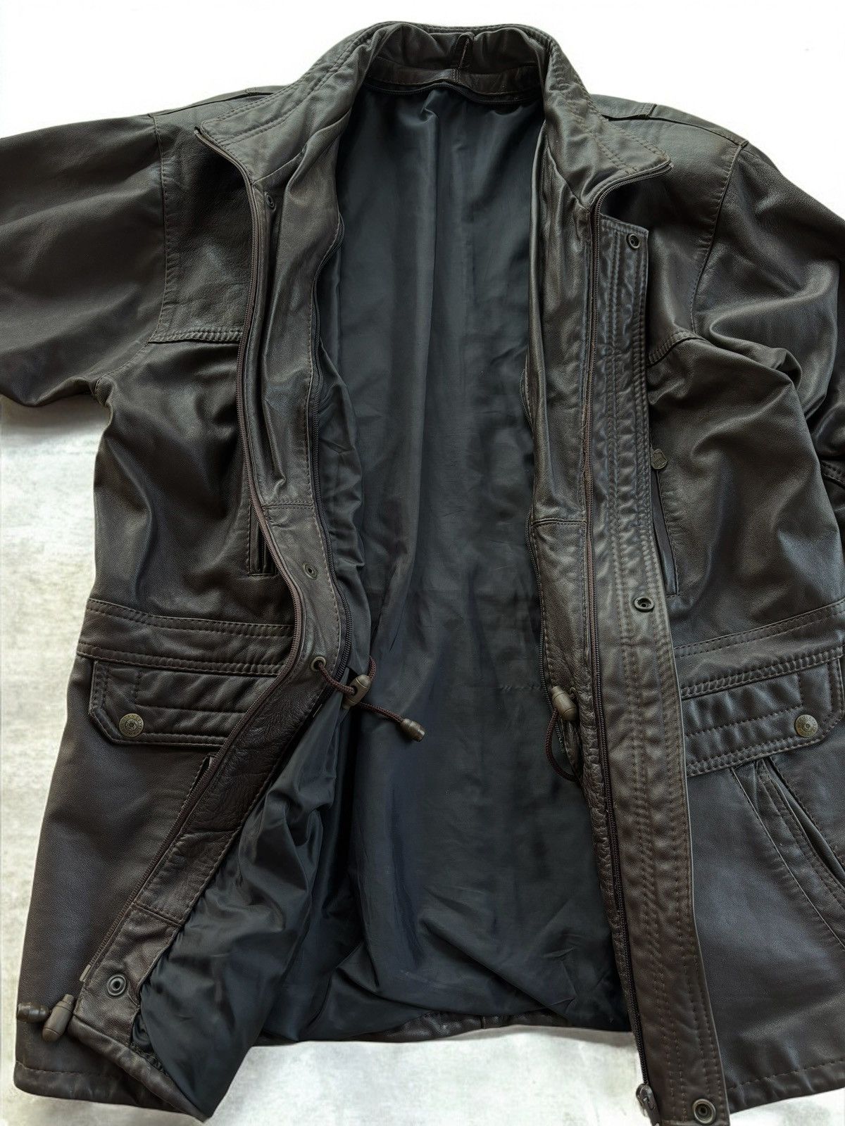 Japanese Brand × Leather × Vintage Vintage Zipper Up Leather Jacket vintage y2k 90’ Size US L / EU 52-54 / 3 - 7 Thumbnail