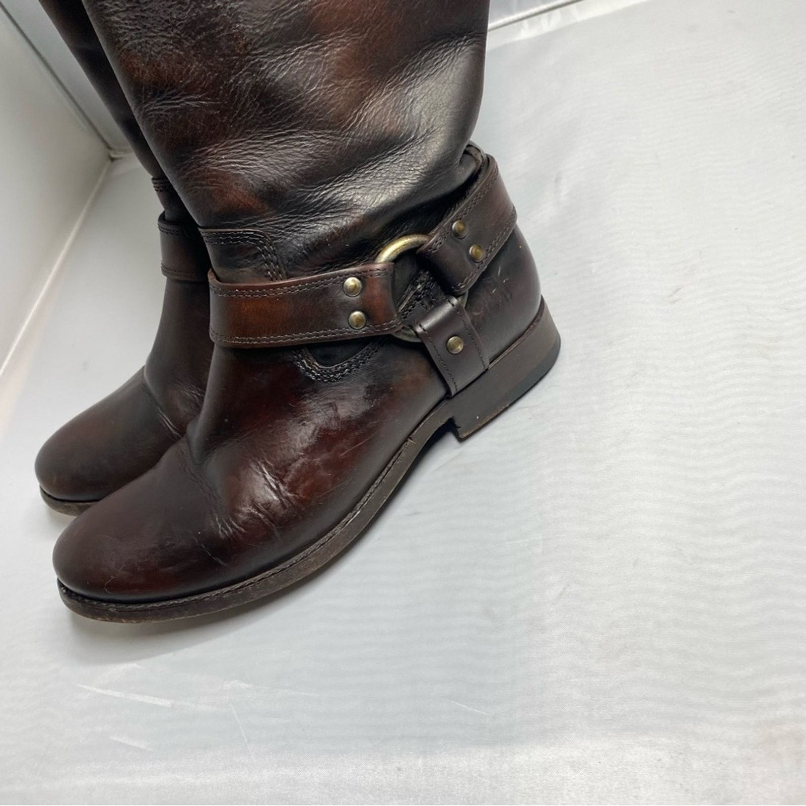 Frye Frye Melissa Harness Inside Zip Tall Riding Boot Moto 5.5 Size US 5.5 / IT 35.5 - 3 Thumbnail