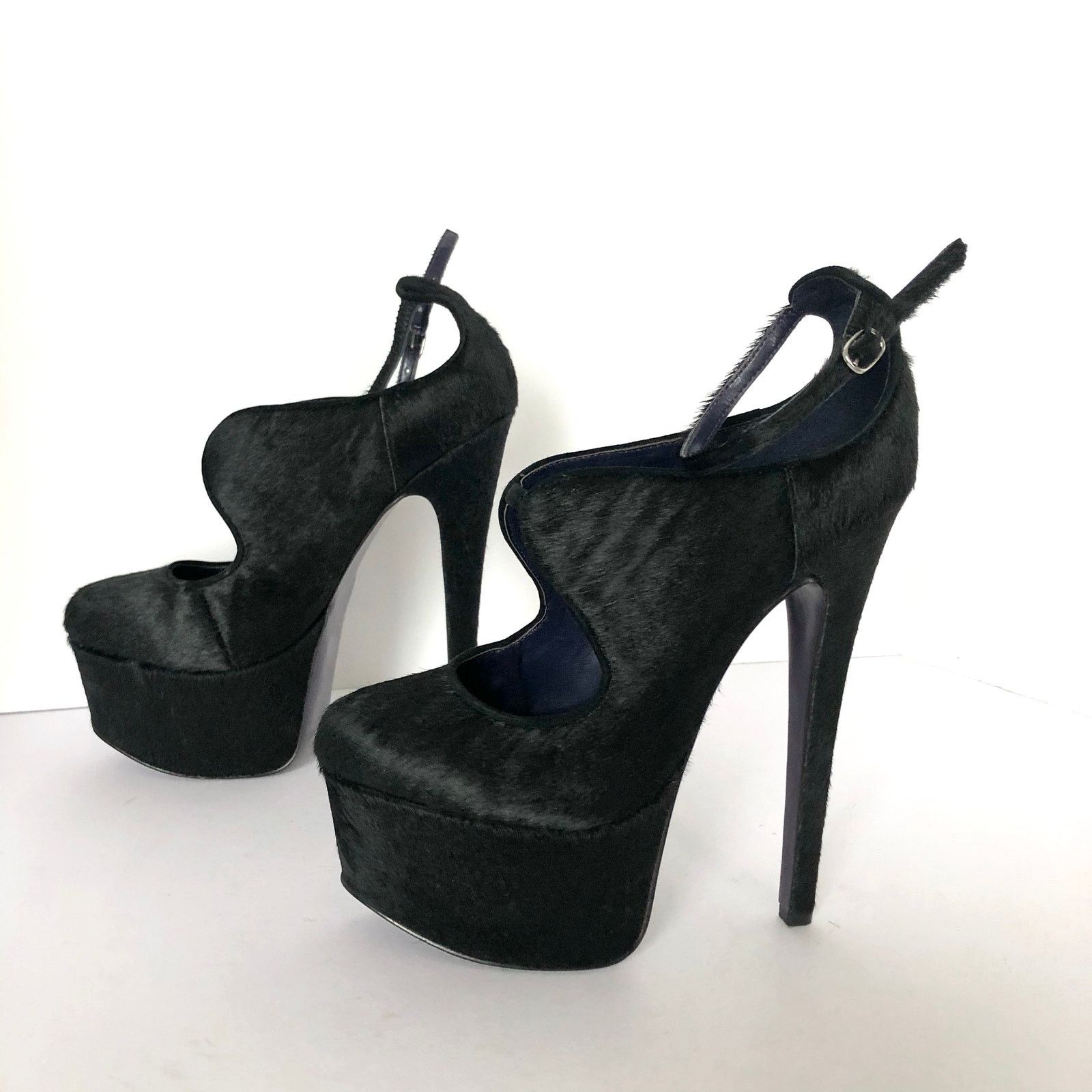 Other London Trash Candy Platform Heels Calf Hair Black Size US 8 / IT 38 - 4 Thumbnail
