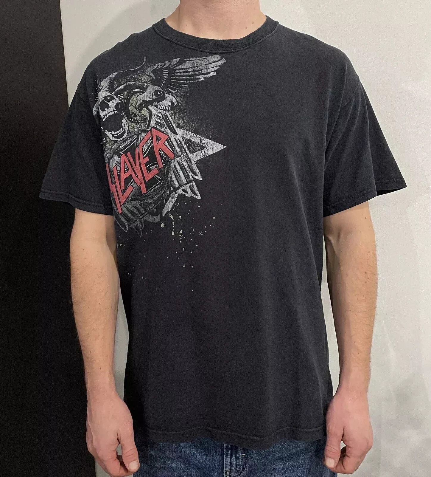 Fruit Of The Loom VINTAGE 2000s SLAYER 2007 SHIRT TEE ROCK BAND FADED CONCERT Size US L / EU 52-54 / 3 - 1 Thumbnail