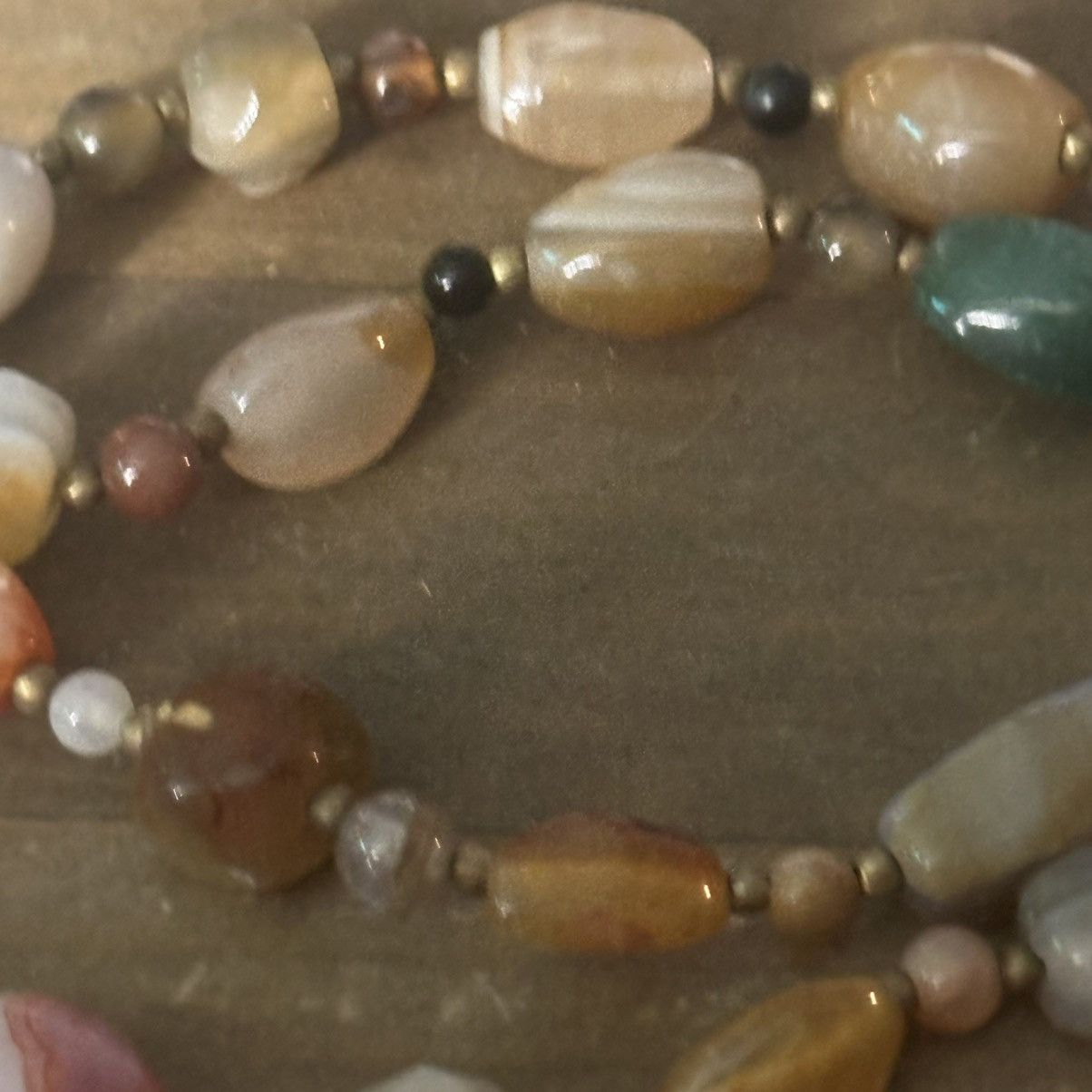 Vintage Vintage polished agate bead necklace Size ONE SIZE - 5 Thumbnail