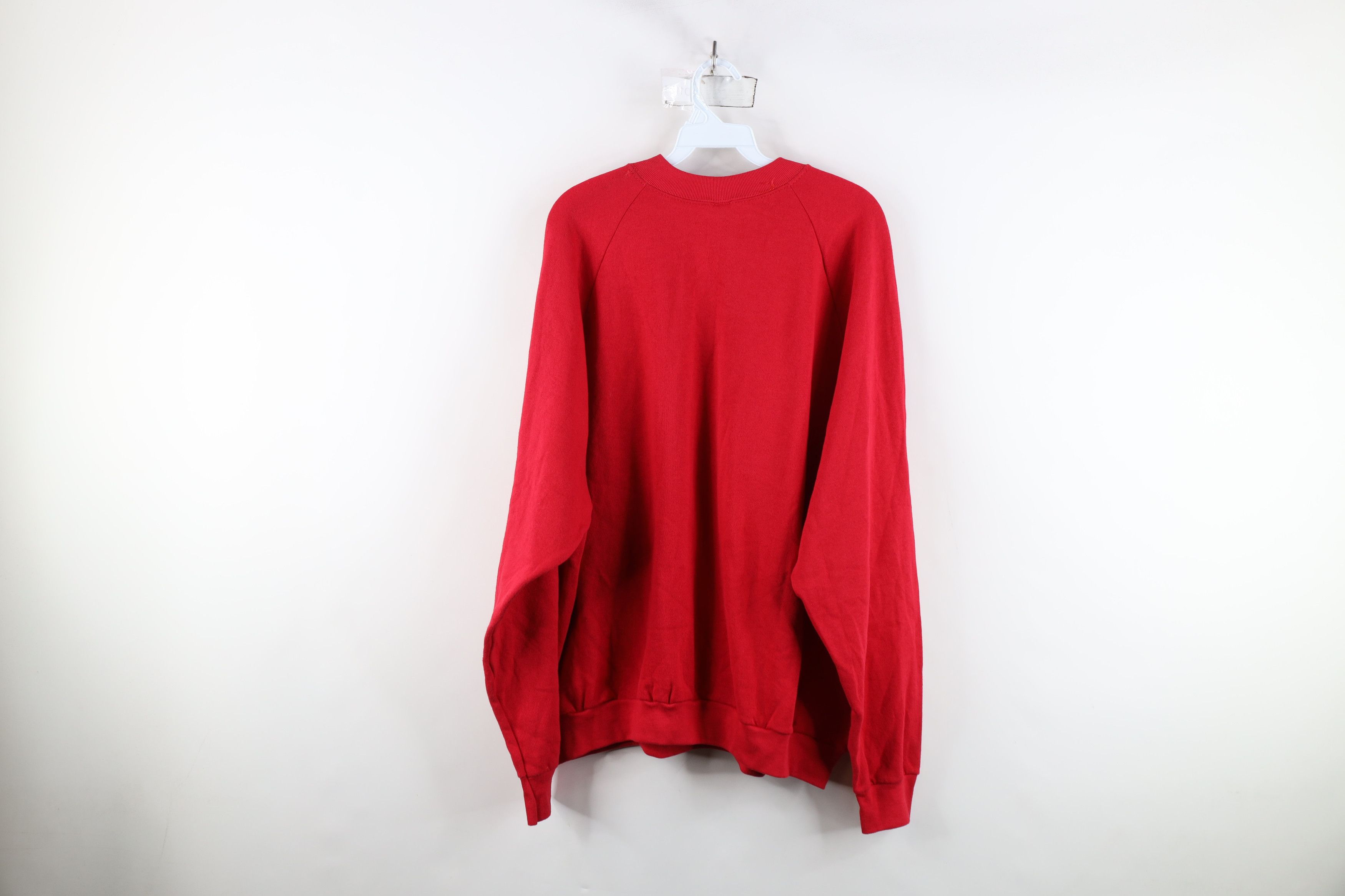 Vintage Vintage 90s Streetwear Blank Crewneck Sweatshirt Red USA Size US XXL / EU 58 / 5 - 10 Thumbnail