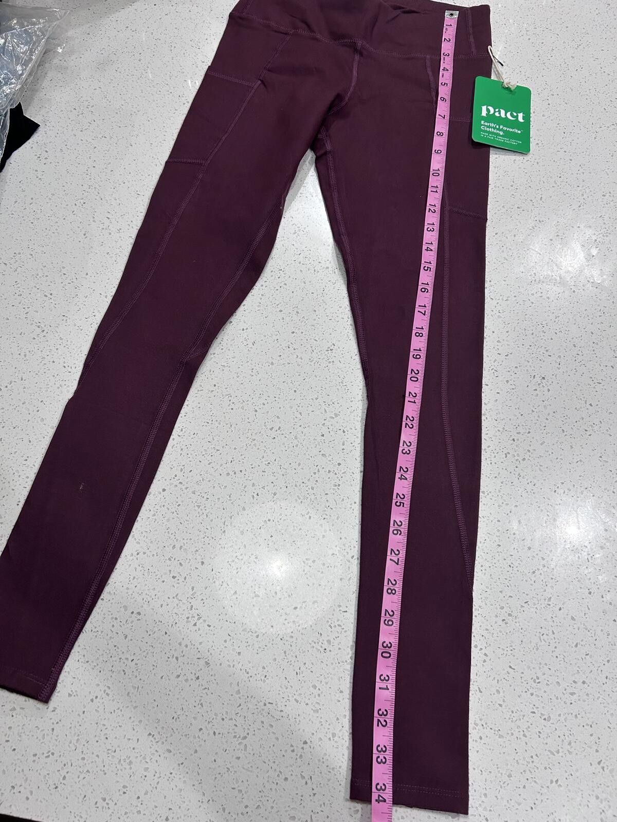 Patagonia Pact Maroon Organic Cotton Athleisure Leggings XS Flawed Size 26" / US 2 / IT 38 - 5 Thumbnail