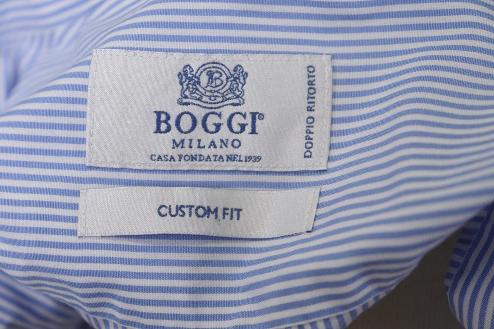 Designer Boggi 100% Cotton White Button Front Dress Shirt Size 40 Size 38R - 10 Thumbnail