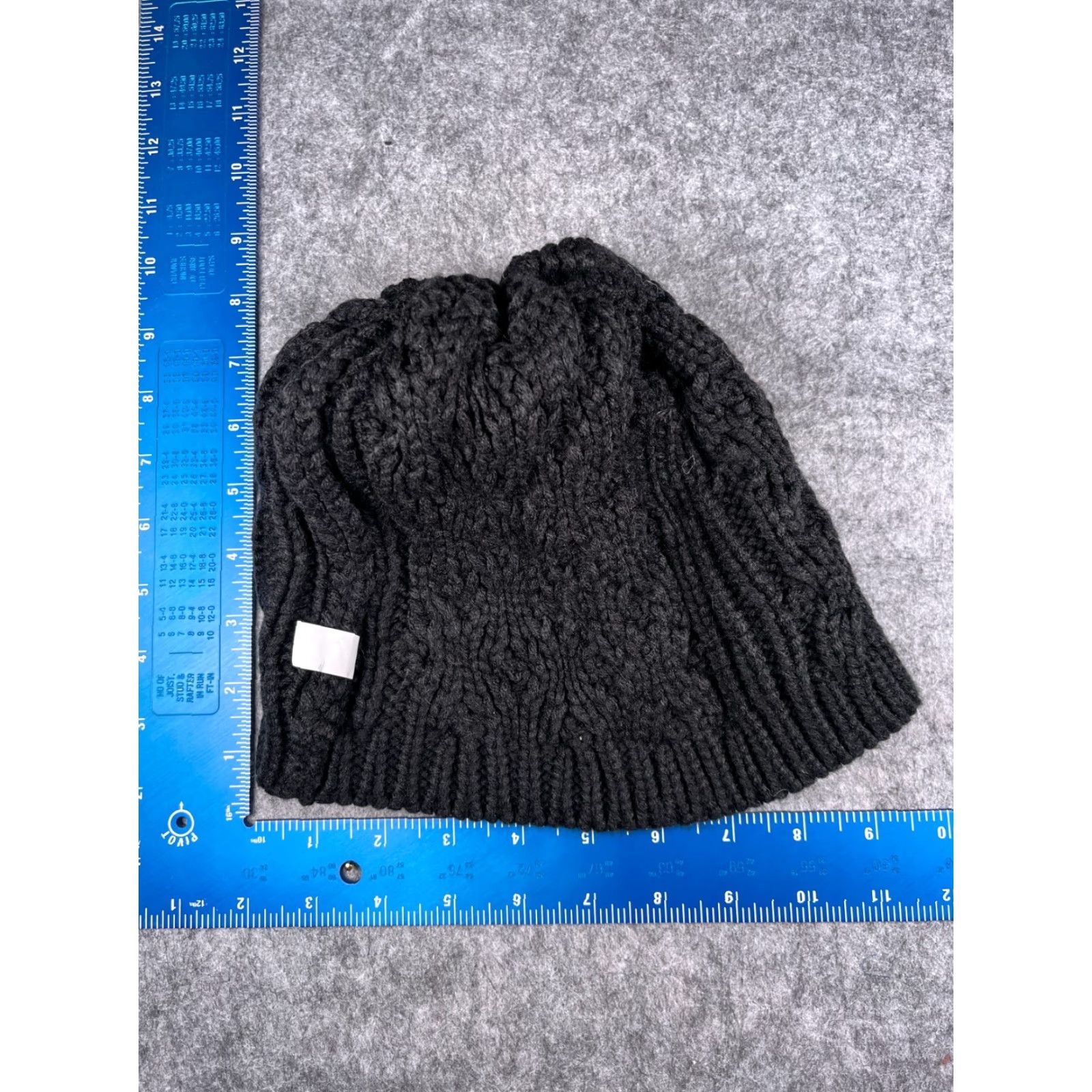Vintage Walgreen Beanie Toque Womens Black Cable Knit Acrylic Poly Lined Faux Fur Snow Ski Pom Size ONE SIZE - 6 Thumbnail