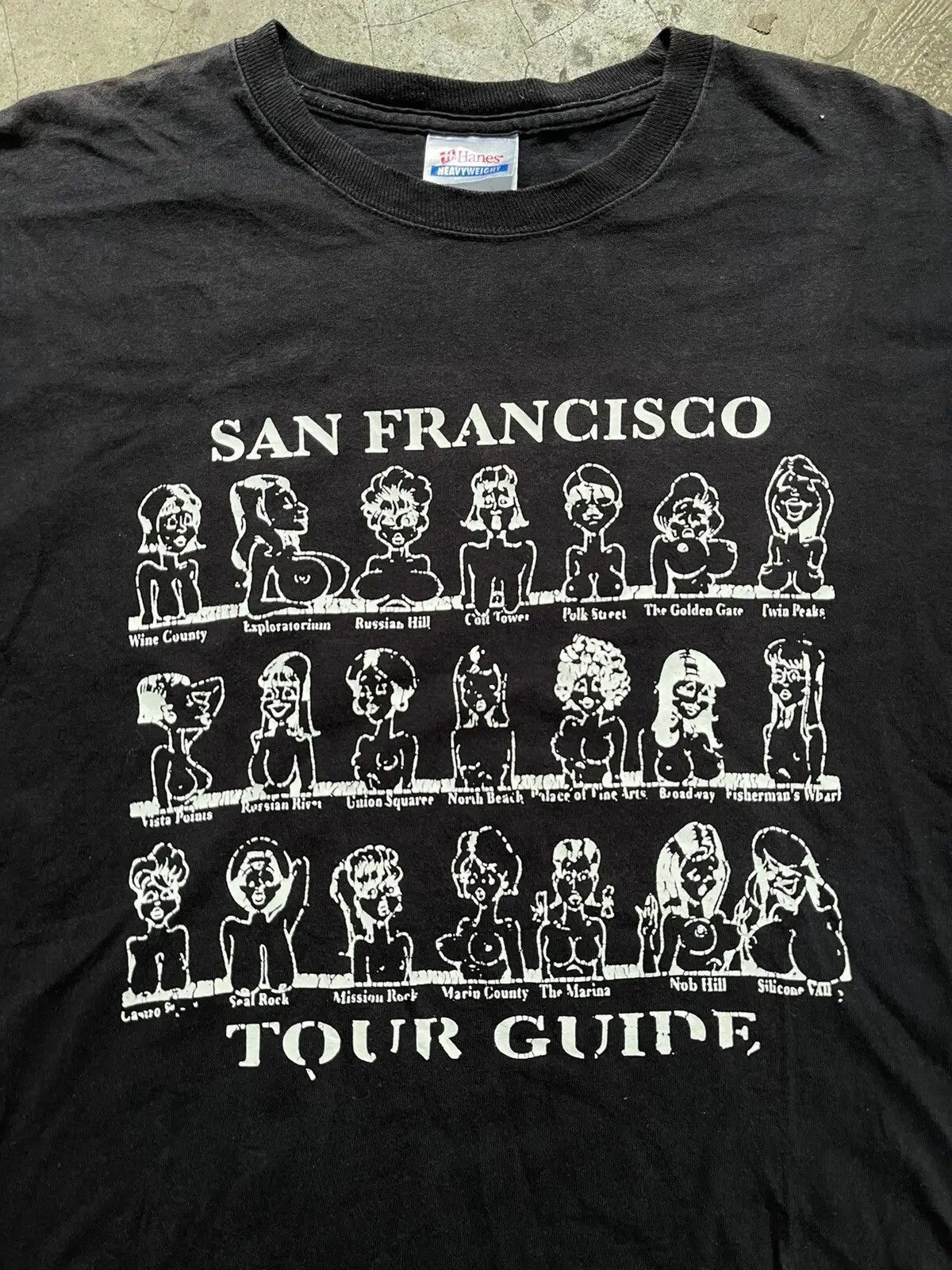 Vintage Vtg 90s Dirty Humor Type Of Boobs Tour Guide Tshirt | Grailed