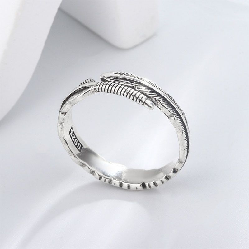 Jewelry Creative Feather Ring Size ONE SIZE - 5 Thumbnail