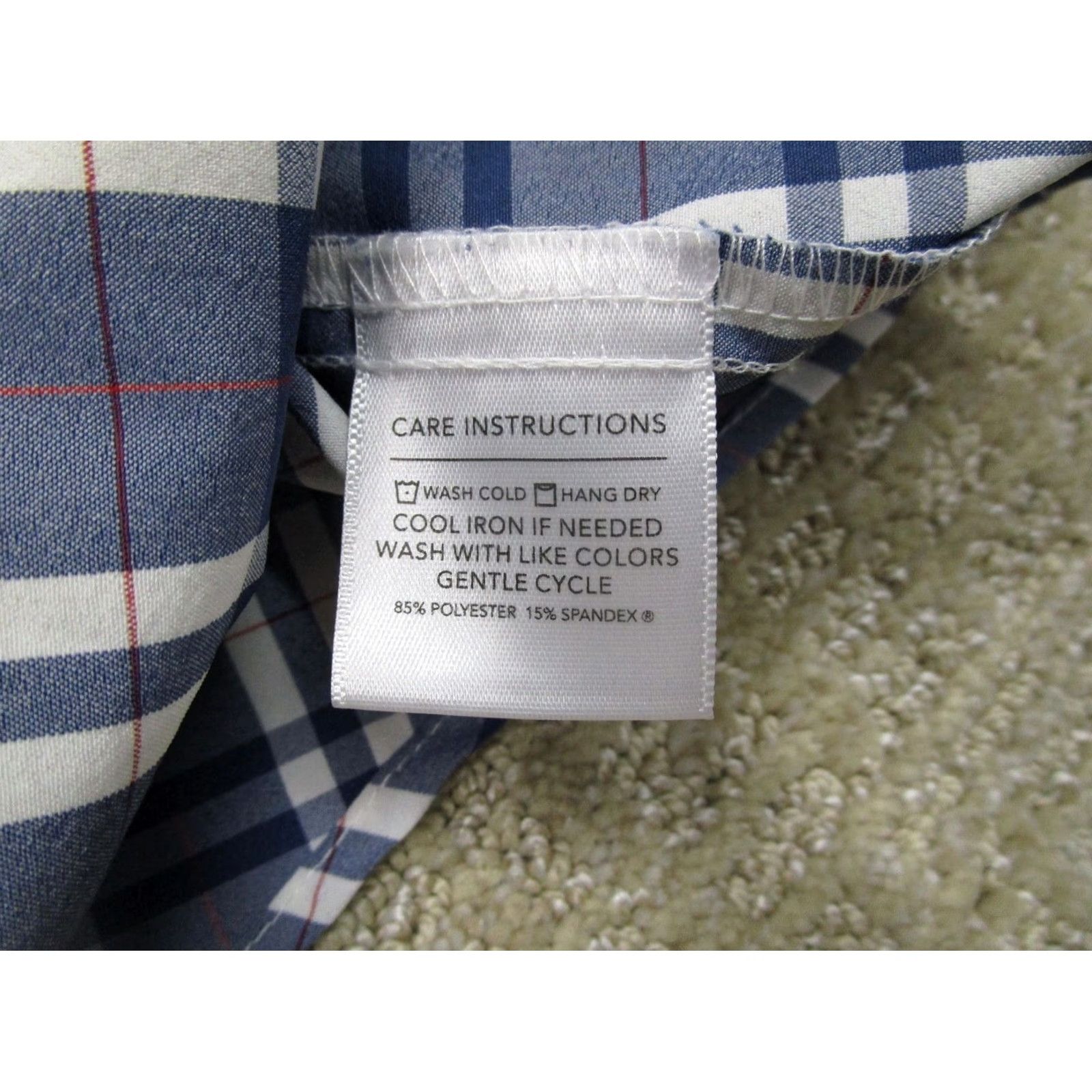 Mizzen+Main Mizzen+Main Shirt Men Medium Blue Plaid Performance Slim Long Sleeve Button-Up Casual Size US M / EU 48-50 / 2 - 7 Thumbnail