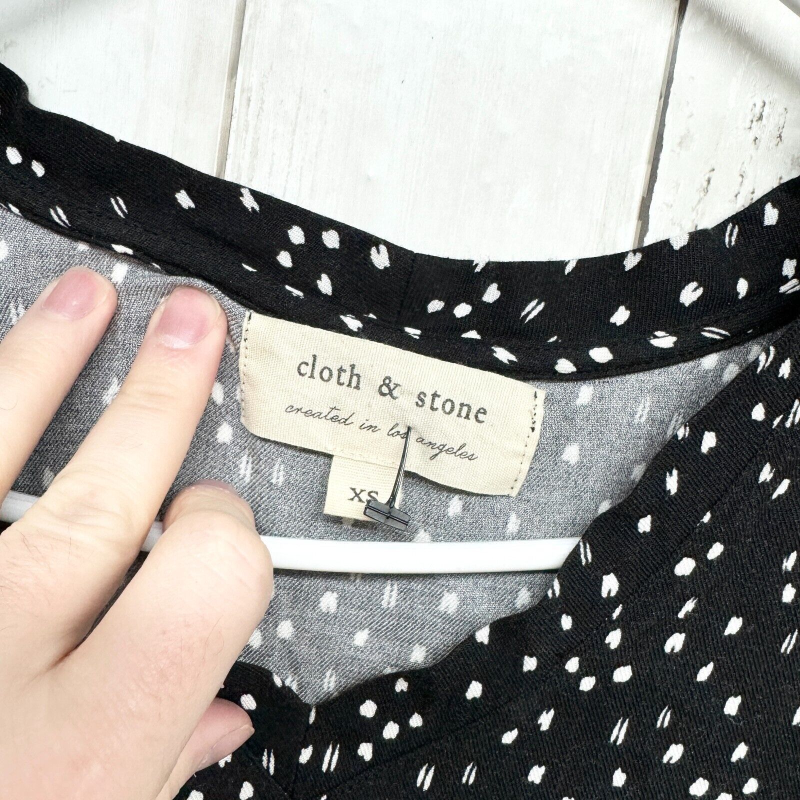 Other Cloth & Stone Dress XS Tunic Polka Dot High Low Short Sleeve Size XS / US 0-2 / IT 36-38 - 2 Thumbnail