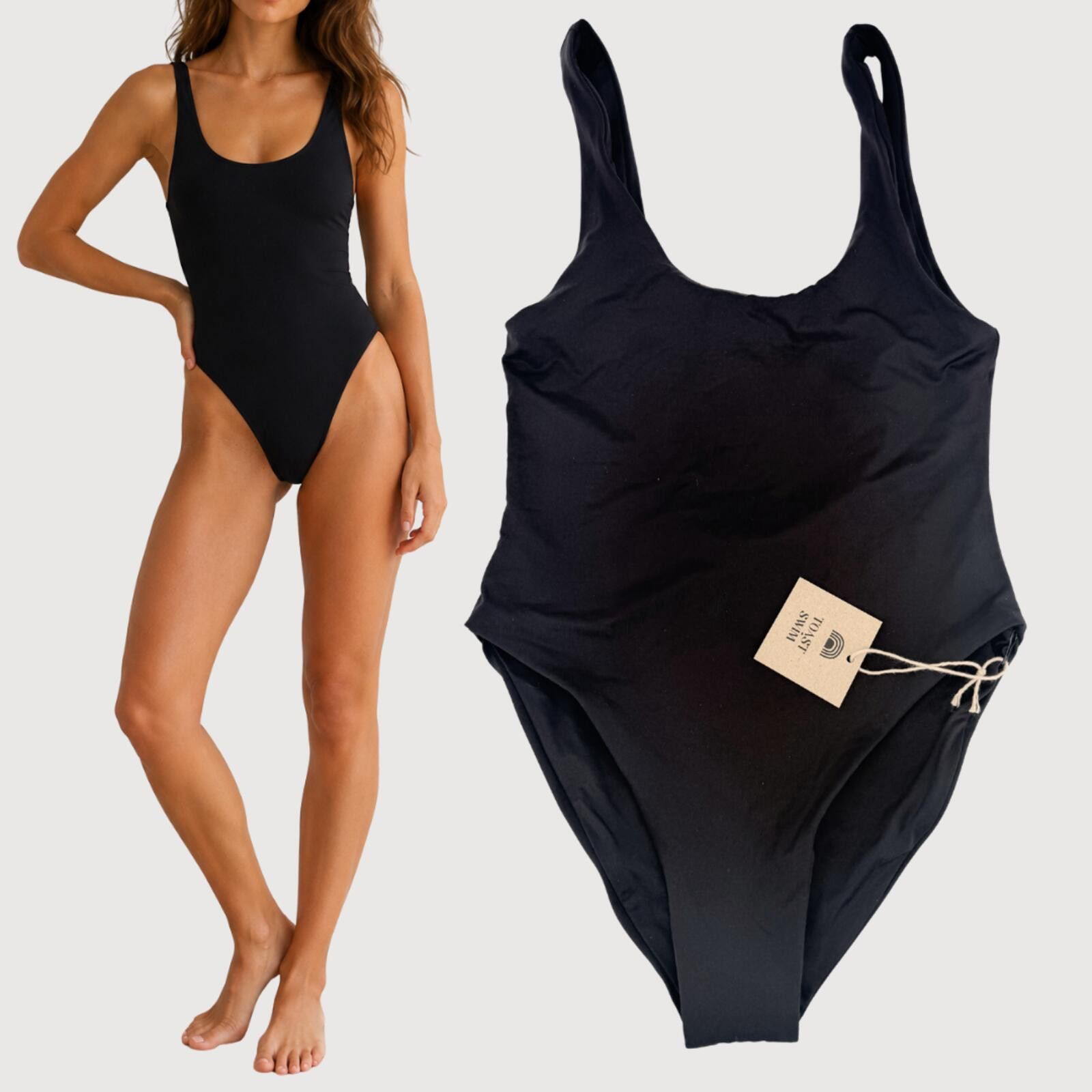 Other Toast Swim Scoop Neck High Cut One Piece Black XS Size ONE SIZE - 1 Thumbnail