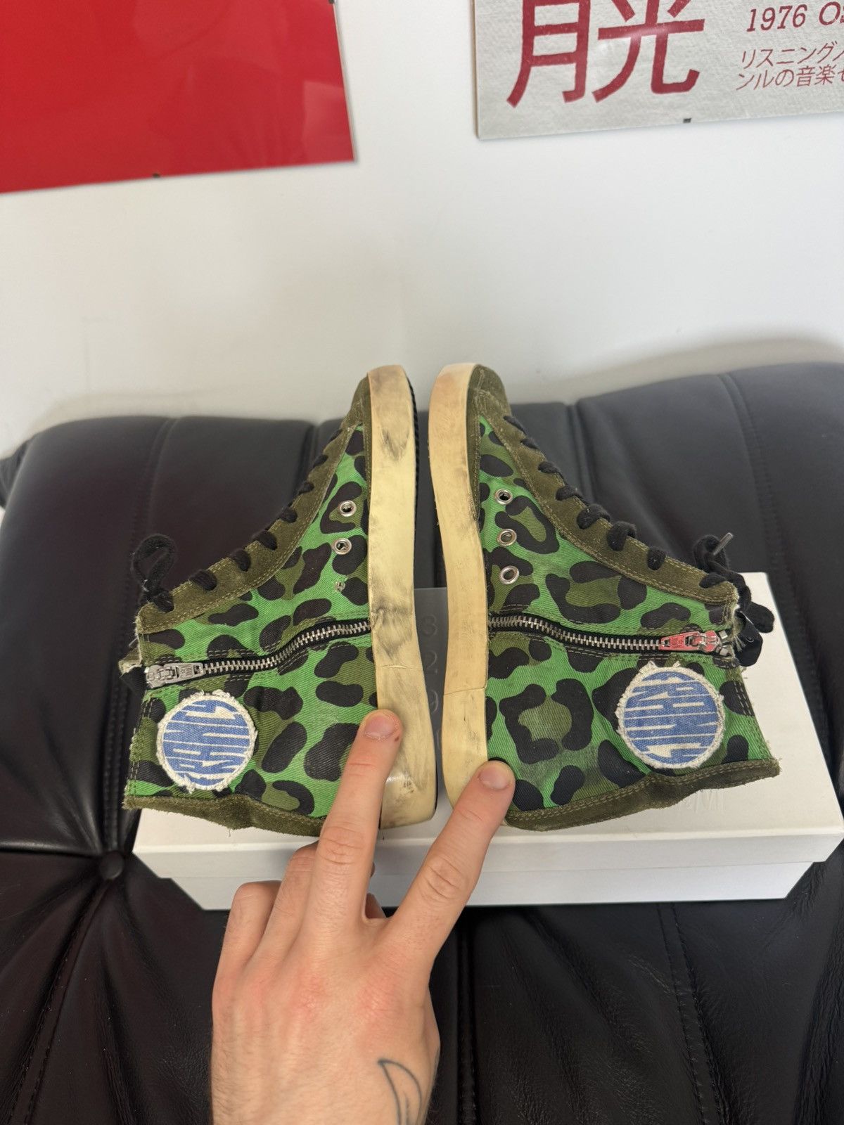 Golden Goose Golden Goose Hi Top Sneakers Italy Leopard Camo Green Rare Size US 8 / IT 38 - 5 Thumbnail