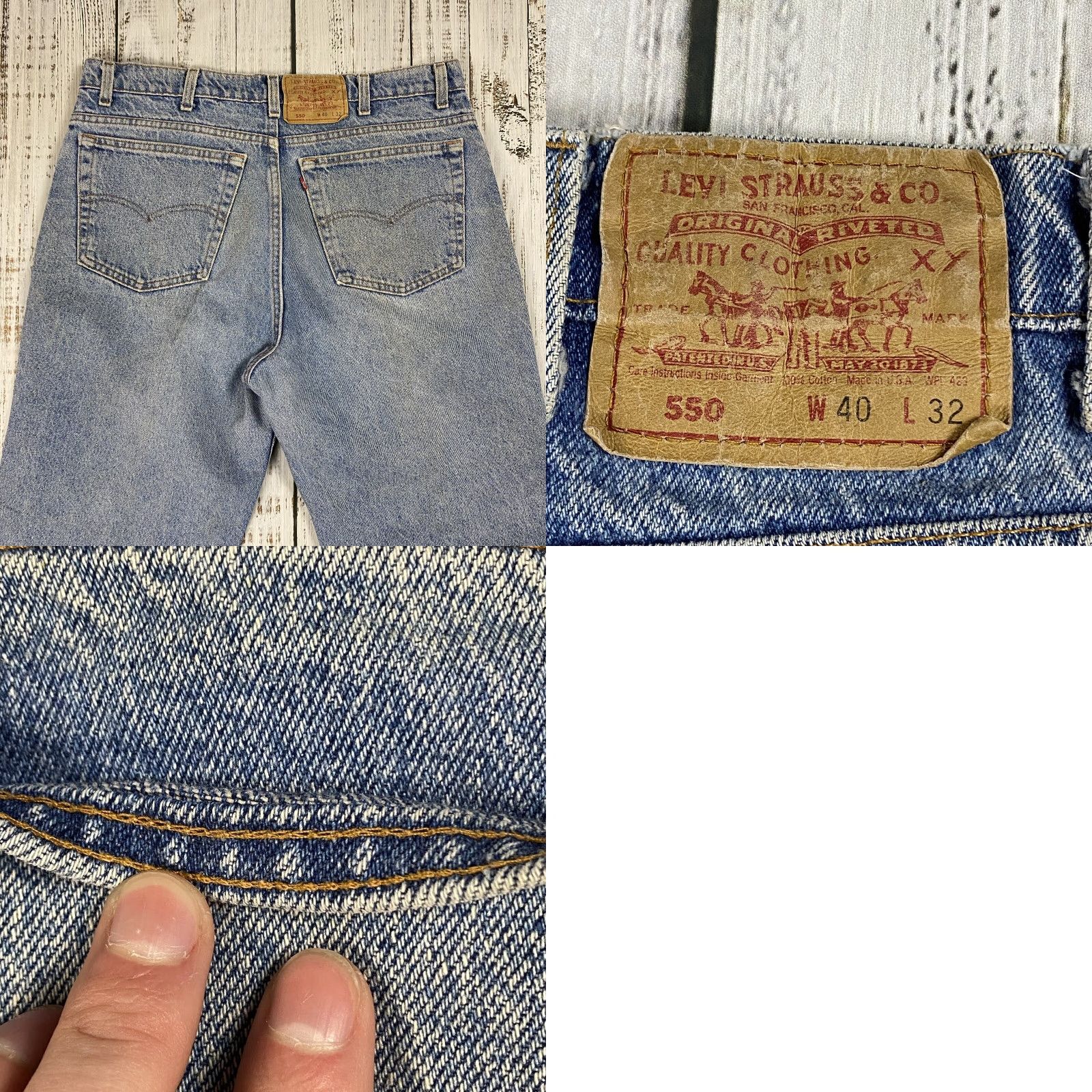 Levi's VINTAGE Levi's 550 Jeans Mens 40x32 (Actual 38x32) Tapered Leg Blue Distressed USA Size US 40 / EU 56 - 8 Thumbnail
