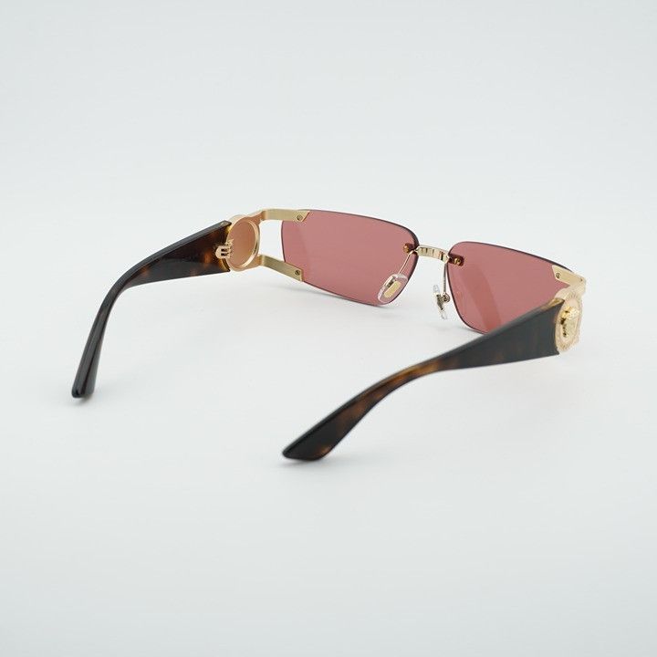 Versace Versace VE2291 100275 Sunglasses Gold/Havana Rectangle Frame Size ONE SIZE - 4 Thumbnail