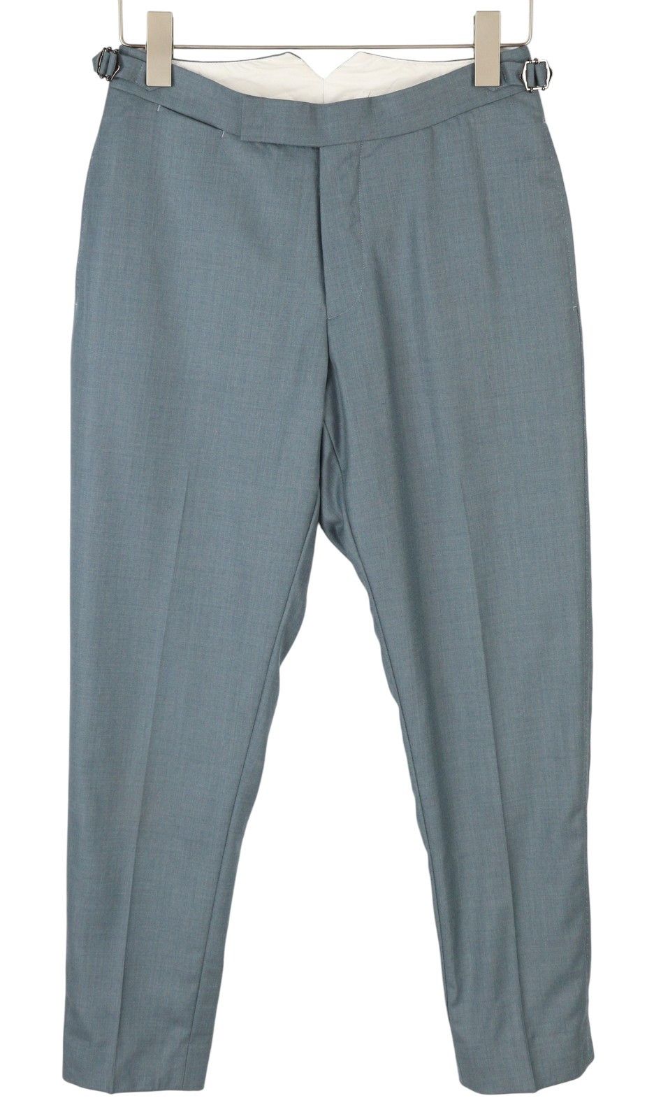Suitsupply SLIM UK34R Blue Wool Flat Front Zip Trousers 86727 Size 34R - 1 Thumbnail