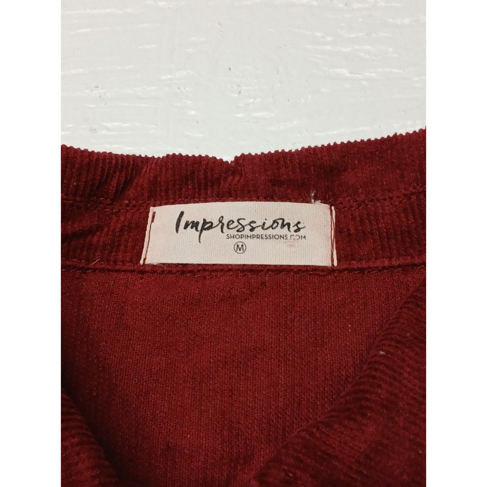 Other Impressions (medium) Women's Maroon Corduroy Crop Jacket Size M / US 6-8 / IT 42-44 - 4 Thumbnail