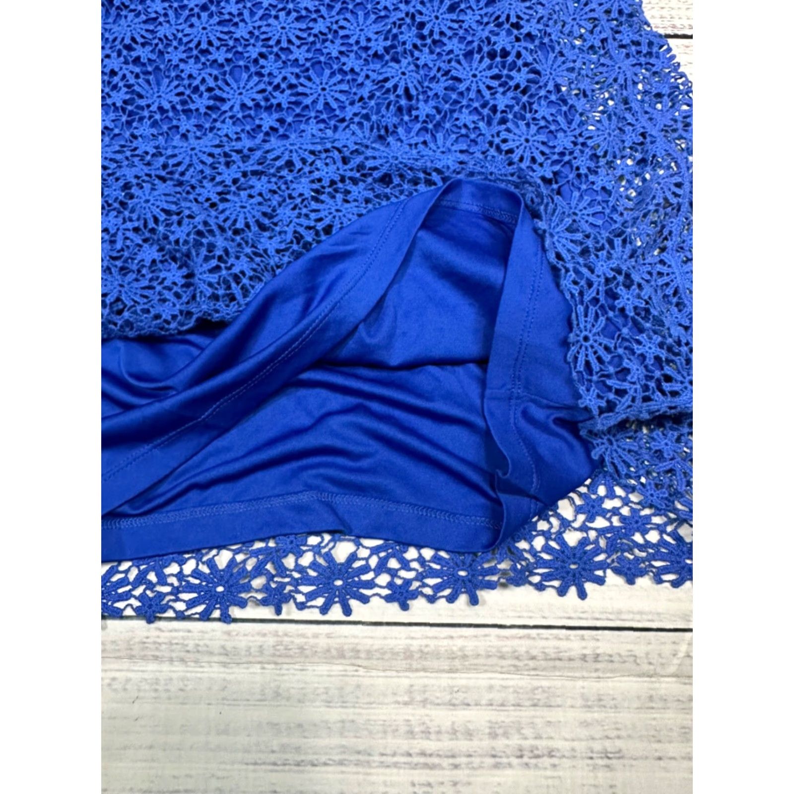 Ralph Lauren Lauren Ralph Lauren Dress Womens Crochet Overlay Blue Short Sz S Size 28" / US 6 / IT 42 - 5 Thumbnail