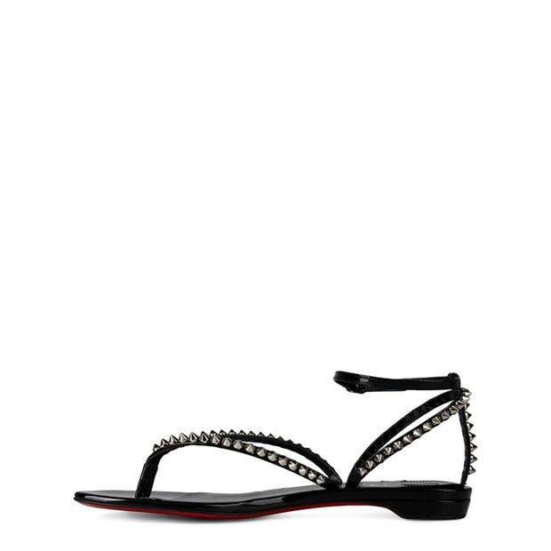 Christian Louboutin So Me Tonguetta Spiked Leather Sandals Size US 7 / IT 37 - 3 Thumbnail