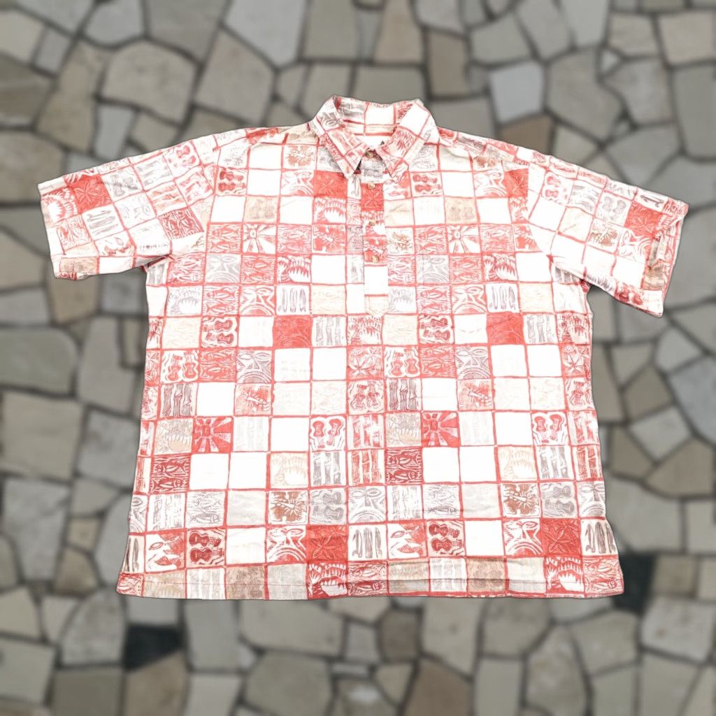 Vintage VINTAGE Kahala Shirt Men 2XL Red White Hawaiian Reverse Print Pullover Aloha Tiki Tribal Shirt Mens Size US XXL / EU 58 / 5 - 1 Thumbnail