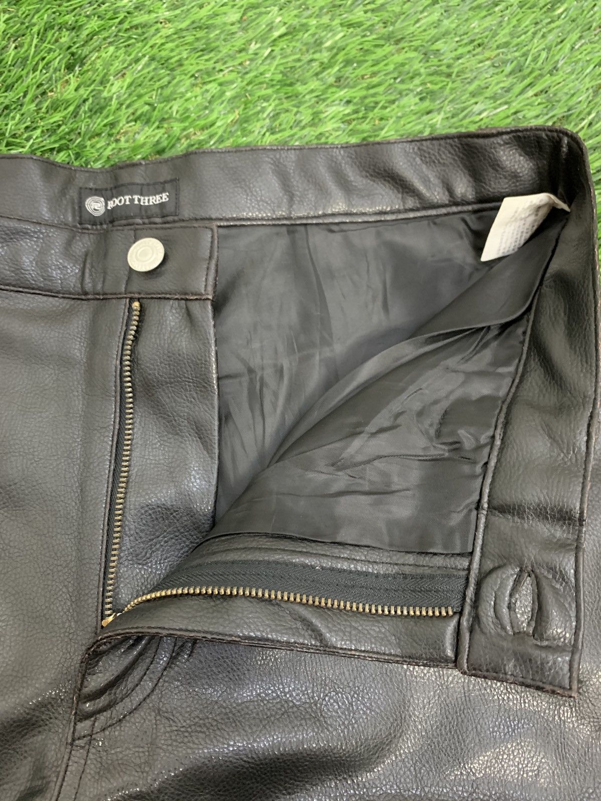 If Six Was Nine × Japanese Brand × Vintage Crazy vintage Root Three leather pant Size US 31 - 11 Thumbnail
