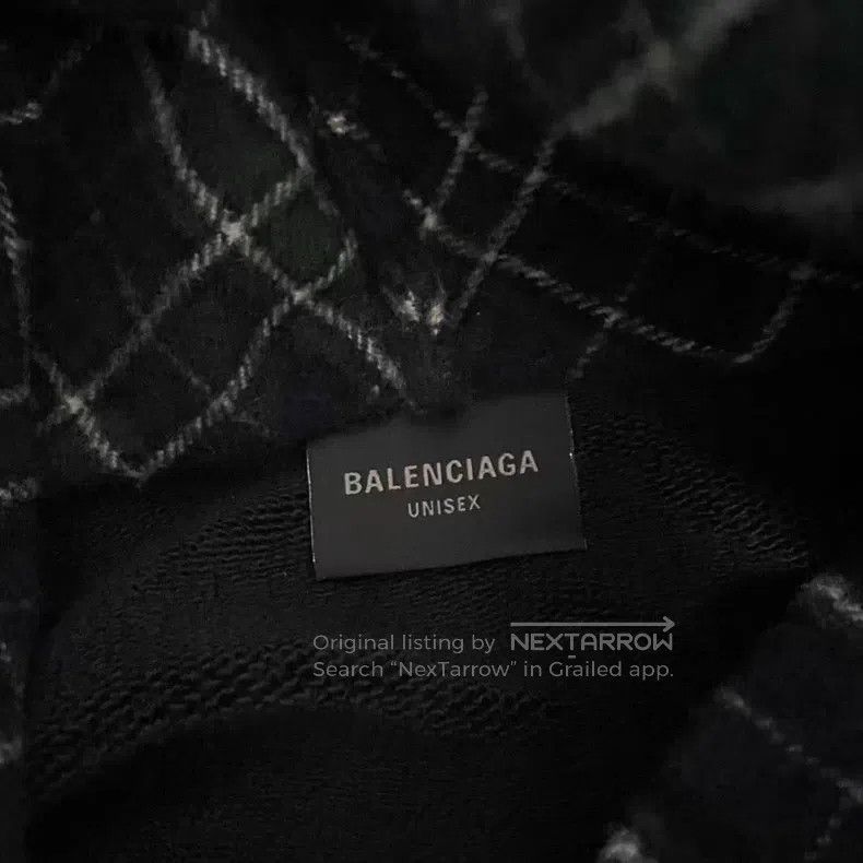 Balenciaga Balenciaga Wool plaid scarf faux two-piece zip-up hoodie Size US L / EU 52-54 / 3 - 3 Thumbnail