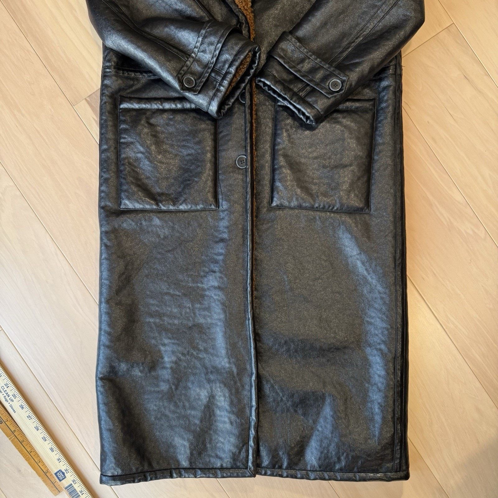 Free People Free People London Vegan Coat Women's Medium Black Long Size M / US 6-8 / IT 42-44 - 6 Thumbnail