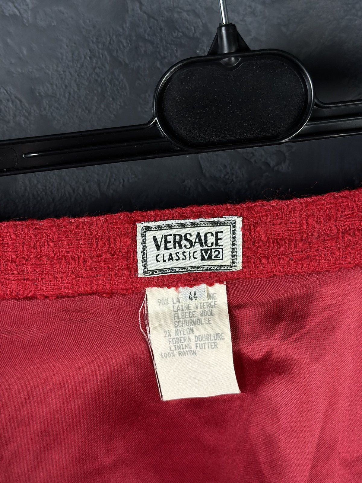 Versace × Vintage Archive!! VERSACE Classic V2 80s Red Skirt Jacket Suit Wool Size M / US 6-8 / IT 42-44 - 22 Thumbnail