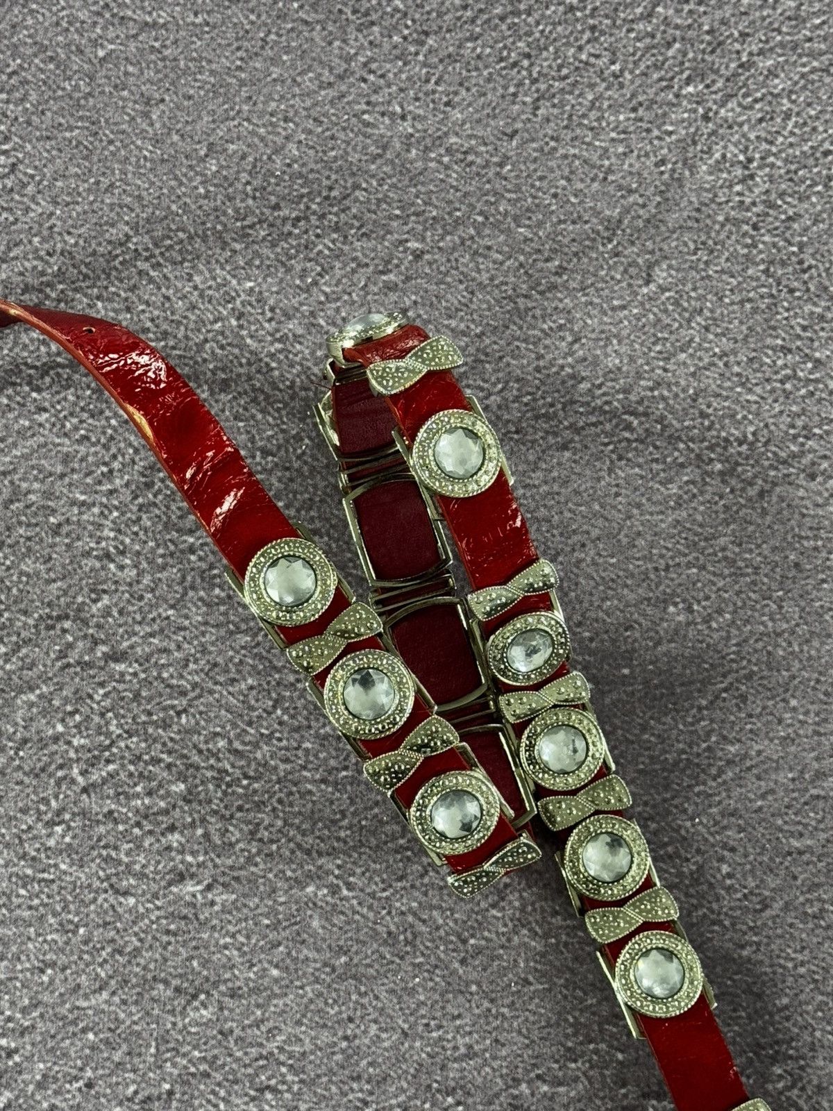 Hysteric Glamour Vintage Leather Belt with rhinestones and Glam design Size ONE SIZE - 3 Thumbnail